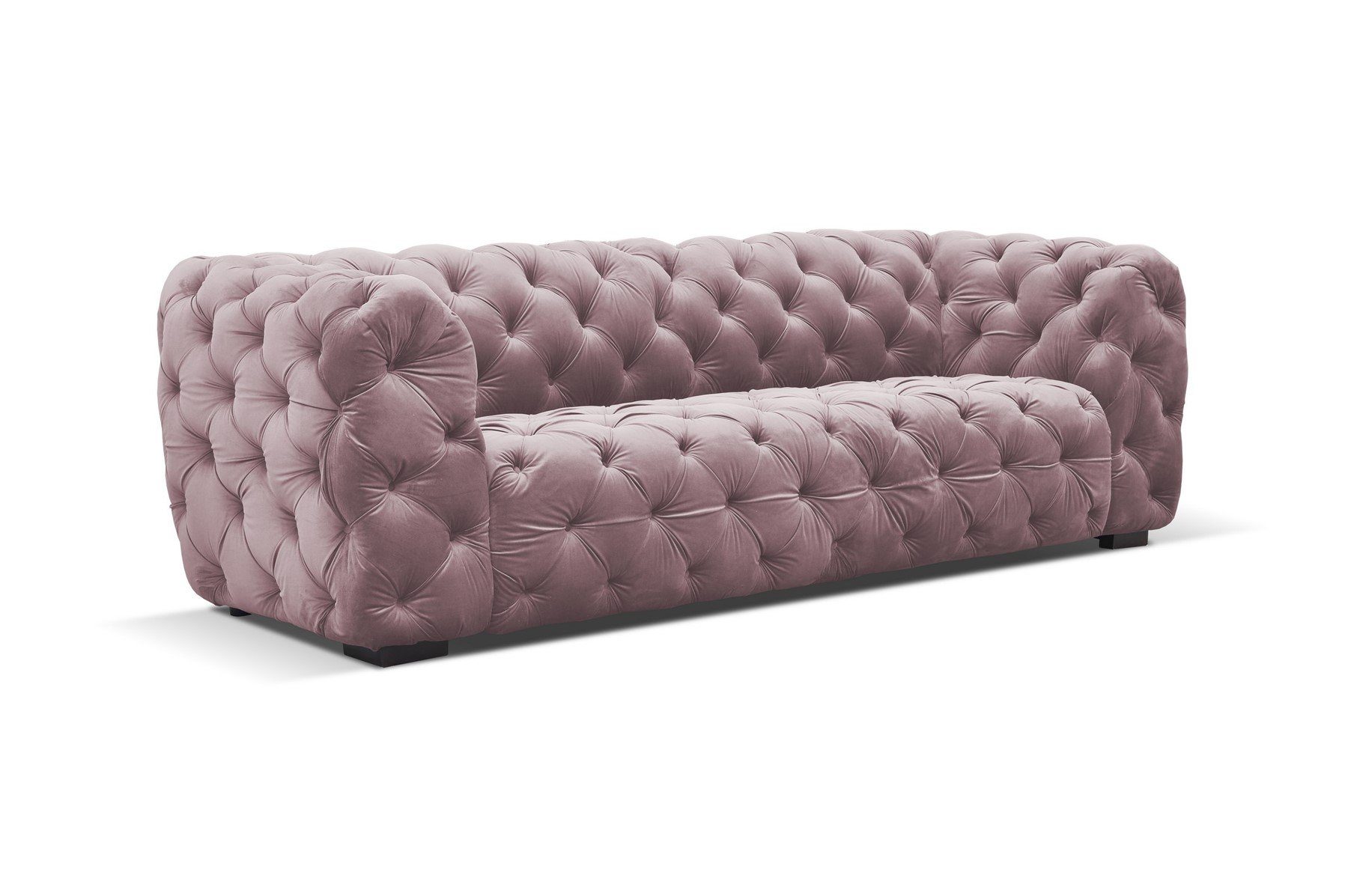 in 1 Sofa Sofa Stoff, NATALIE Rundumbezug Teile, Möbel 3-Sitzer Fun Rose Designer-Sofa