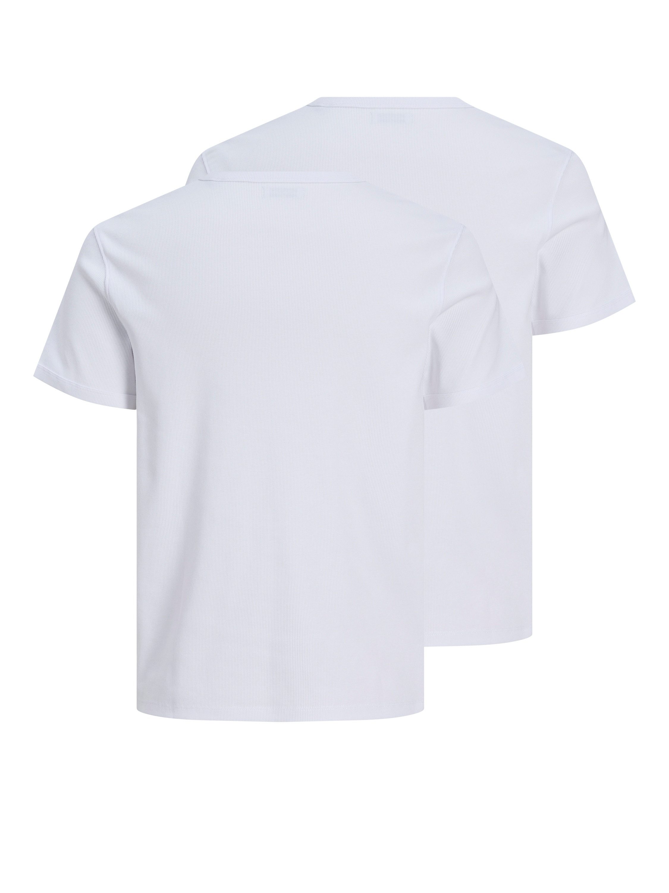 Jack & Jones Rundhalsshirt JJEORGANIC RIB TEE SS CREW NECK 2PK MP (Packung, 2-tlg) Baumwollmischung, slim fit