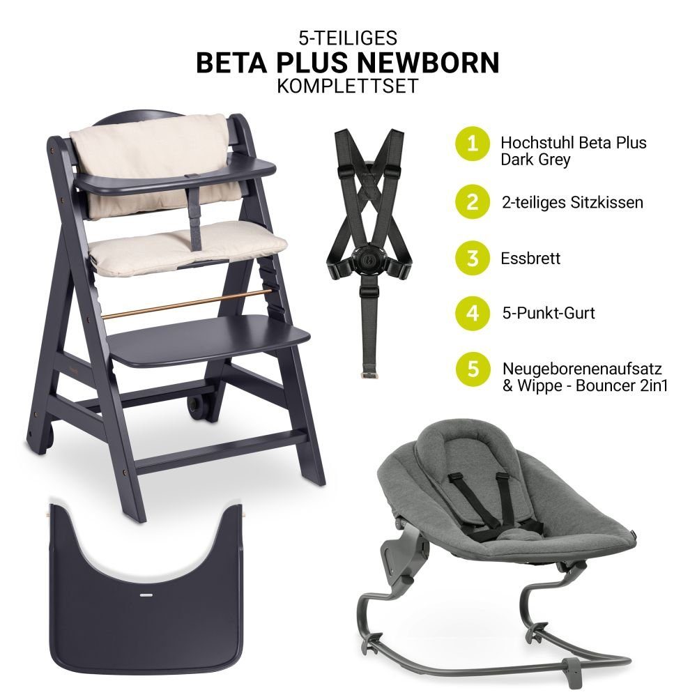Hauck Hochstuhl Beta Plus Dark Grey günstig online kaufen