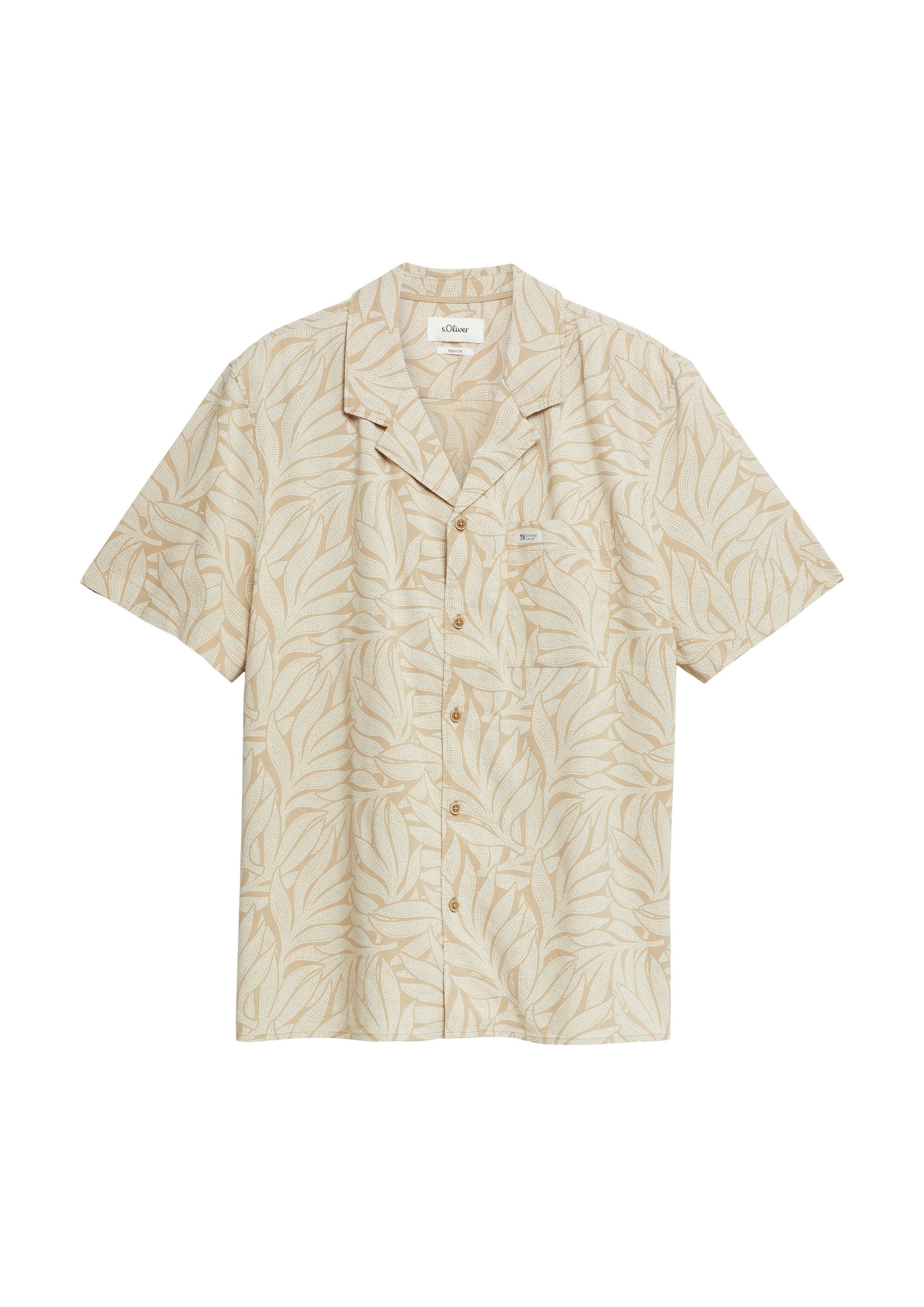 s.Oliver Kurzarmhemd Hemd Resort Fit: Gemustertes Kurzarmhemd aus Viskosemix