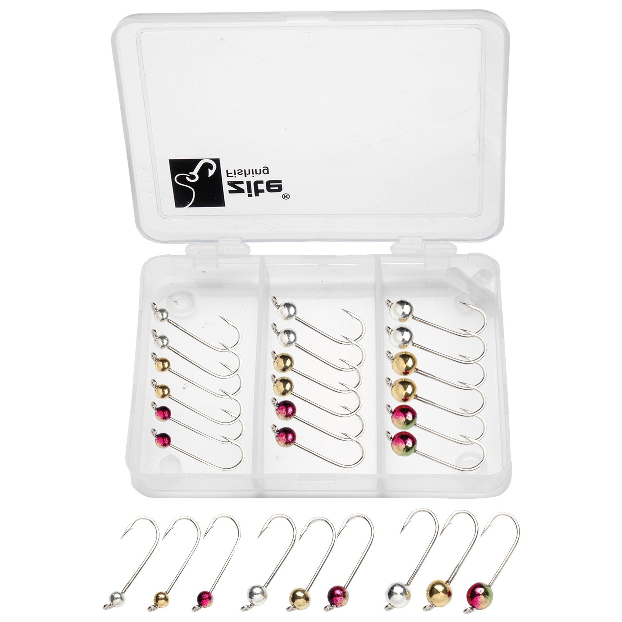 Jighaken Micro Tungsten 0,3-1,2g Forellenhaken 27 Stück 3 Farben