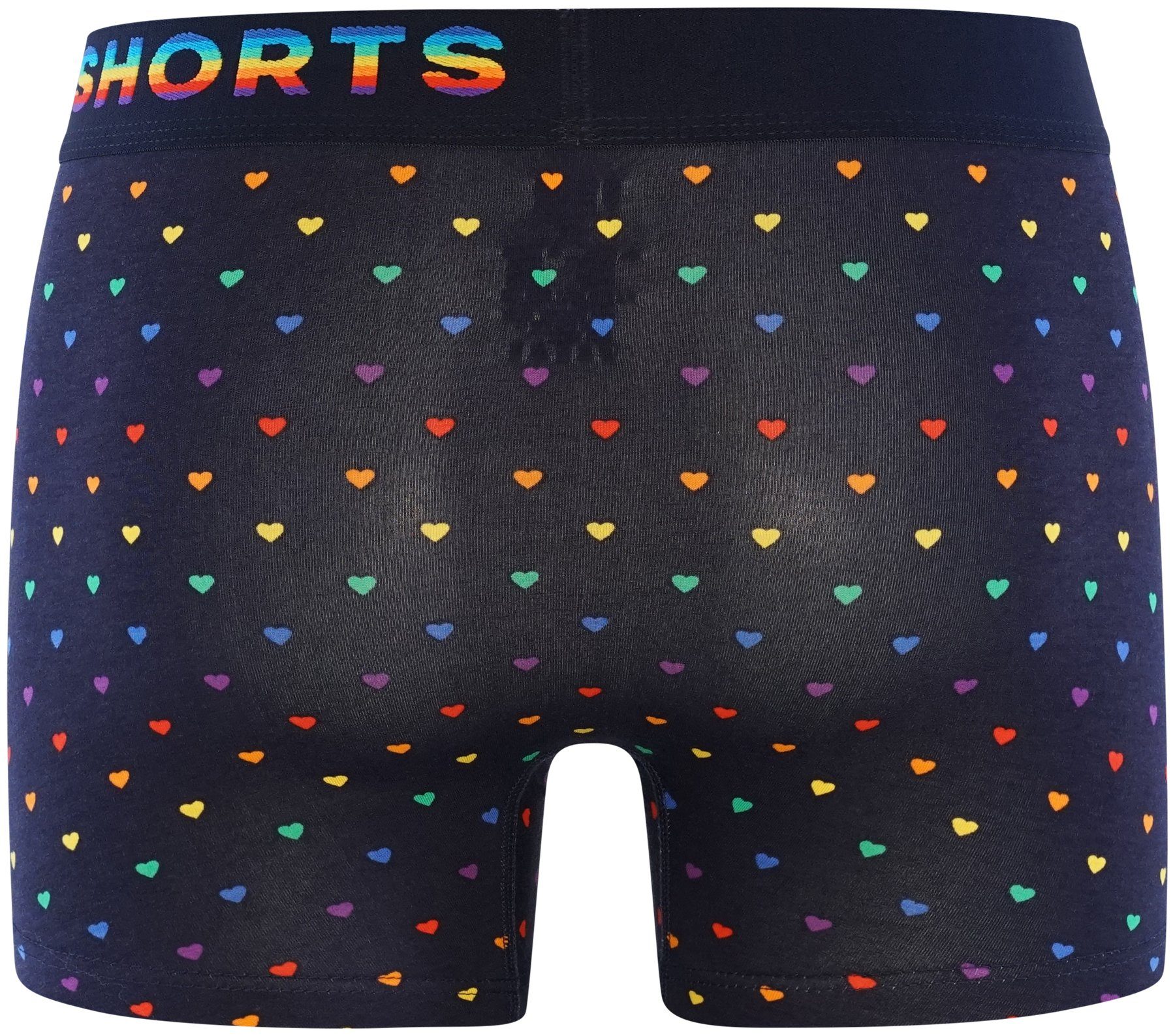 2-Pack Rainbow HAPPY Pants SHORTS Hearts Trunks Retro