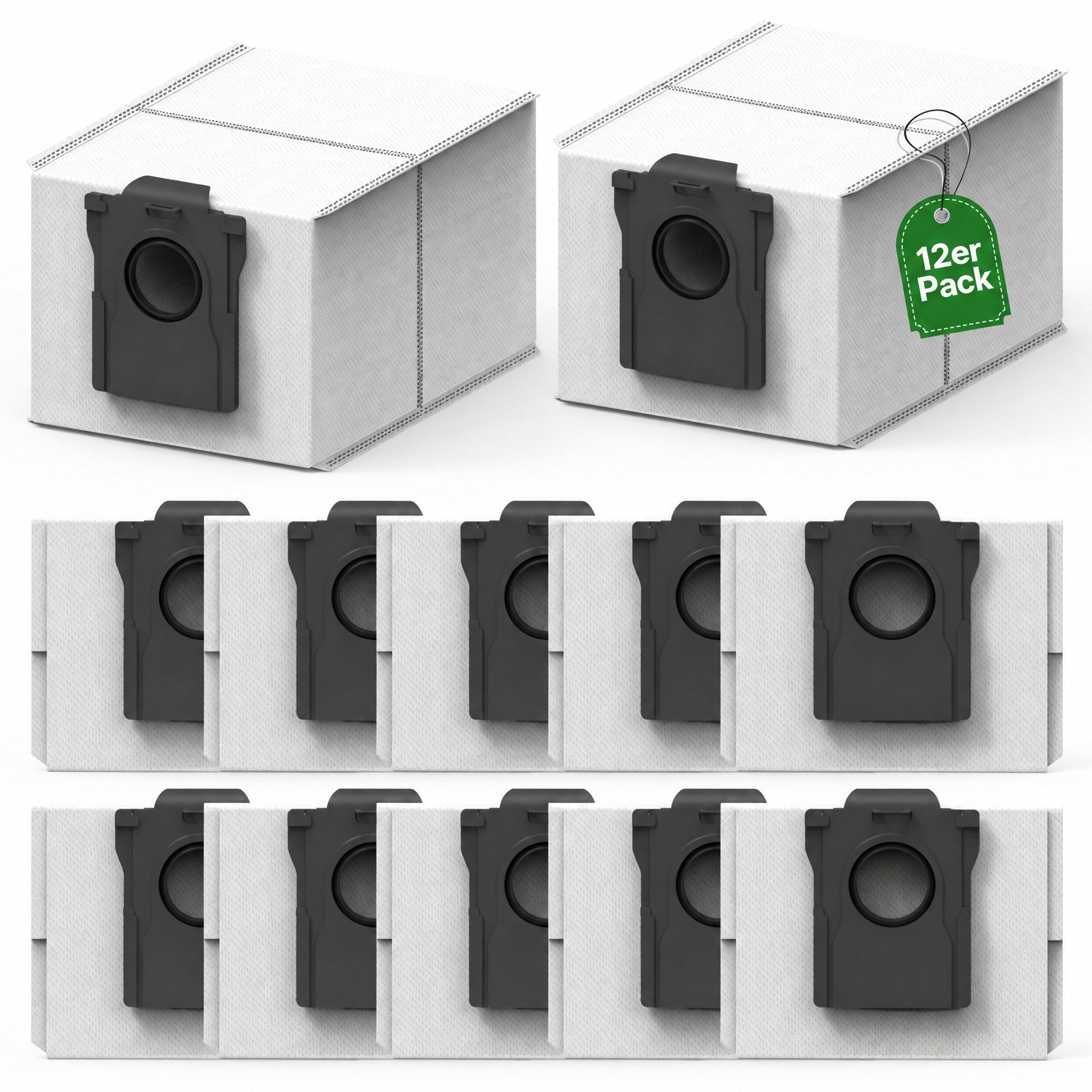GarveeMore Staubsaugerbeutel 12er Pack Aktivkohle Staubbeutel für Dreame & MOVA, passend für Dreame & Mova, 3,2L große Kapazität, Staubsauger Absaugstation Ersatzbeutel Zubehör