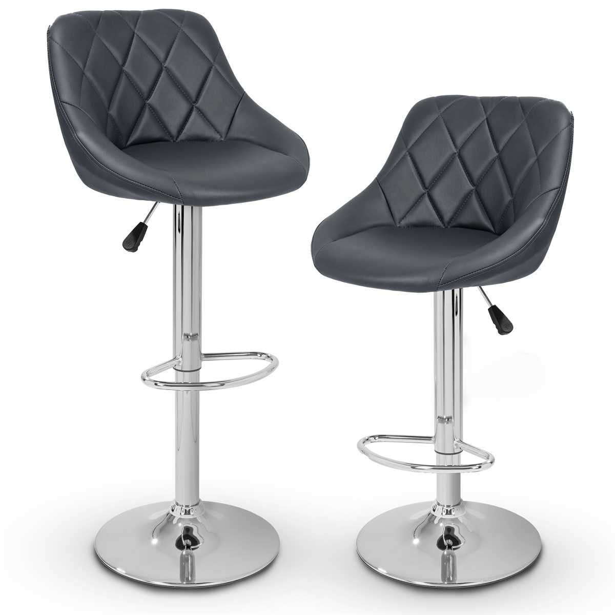TRESKO Barhocker, 2er Set Barhocker mit Lehne - Barstuhl höhenverstellbar - Barstühle