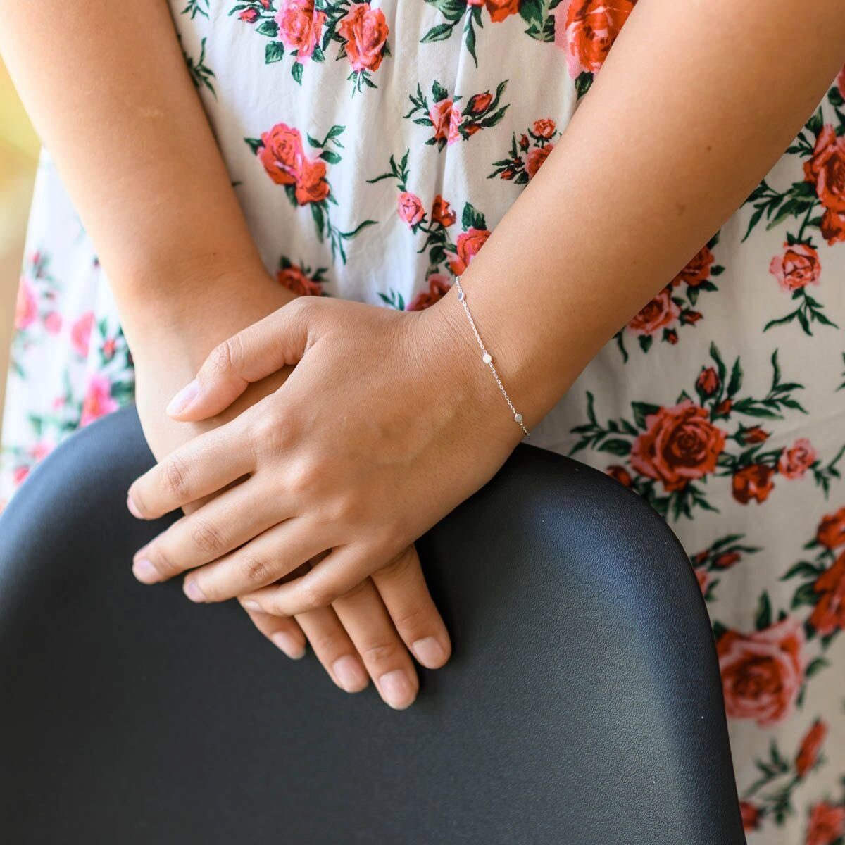 Materia Armkette Damen Silber Plättchen filigran SA-95, 925 Sterling Silber günstig online kaufen