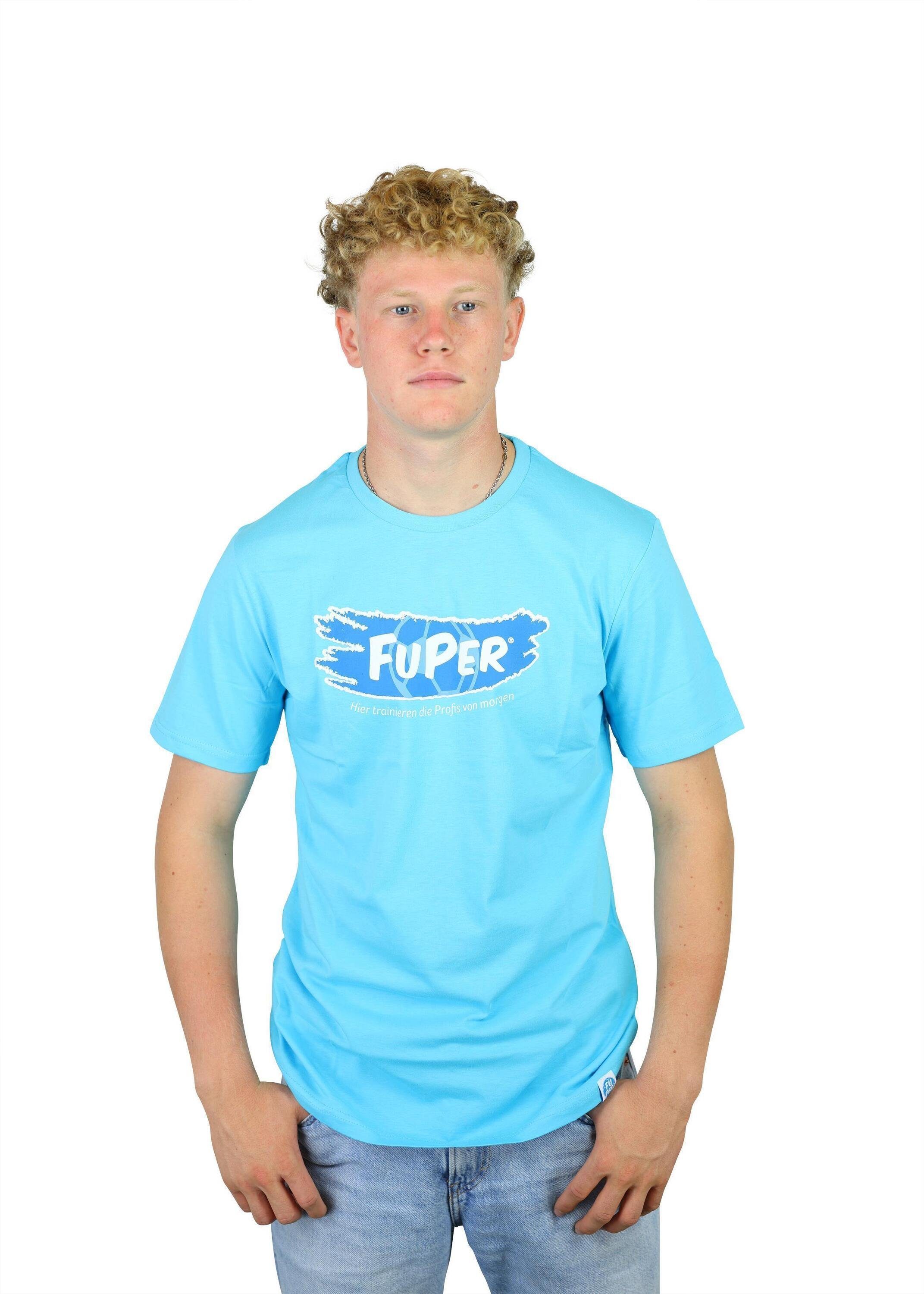 T-Shirt Blue für für Baumwolle Tarik FuPer Herren, Sport und aus Lifestyle