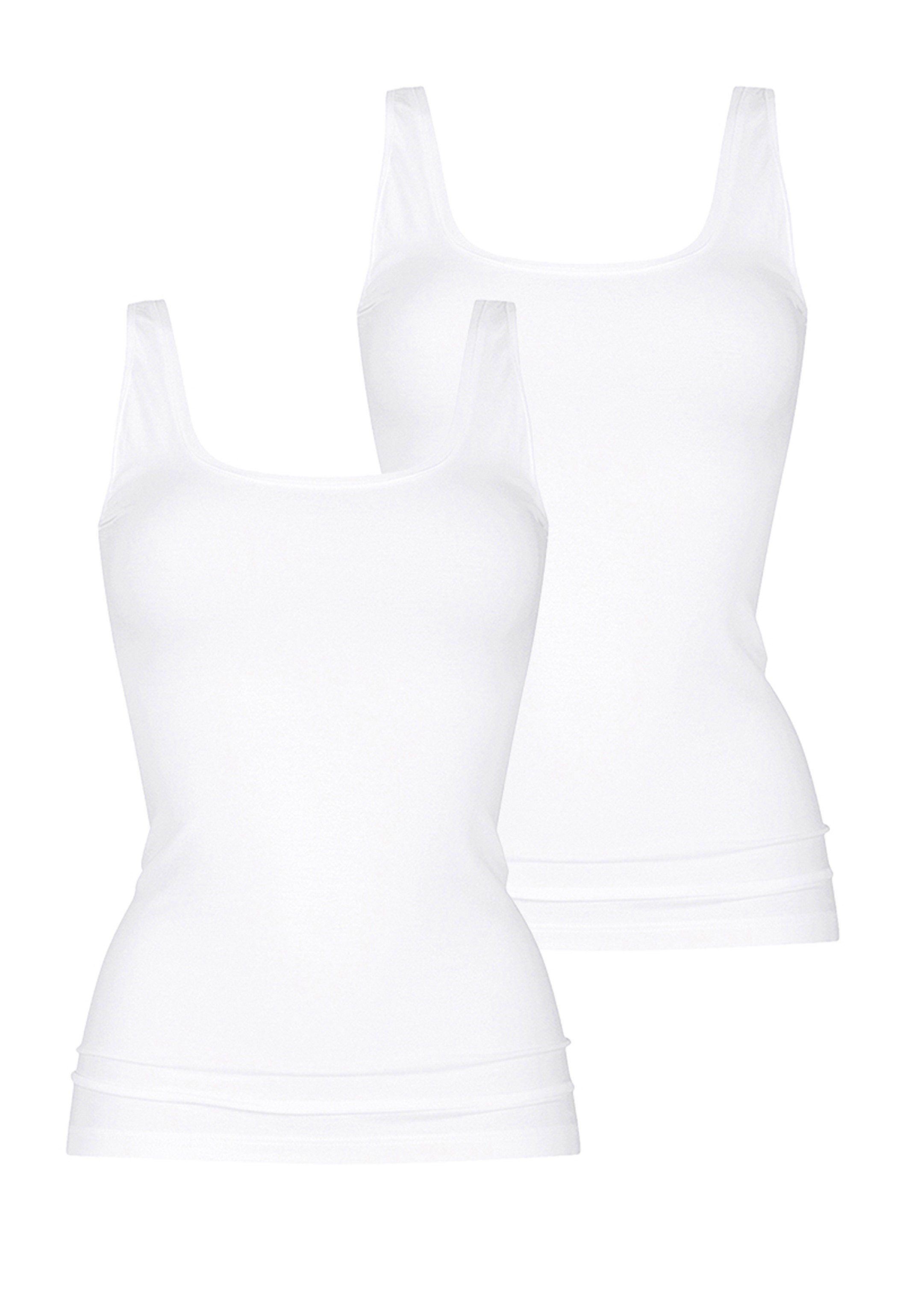 Essentials Damen Tanktop 2er Pack - Baumwollmix Übergrößen Leicht Tailliert