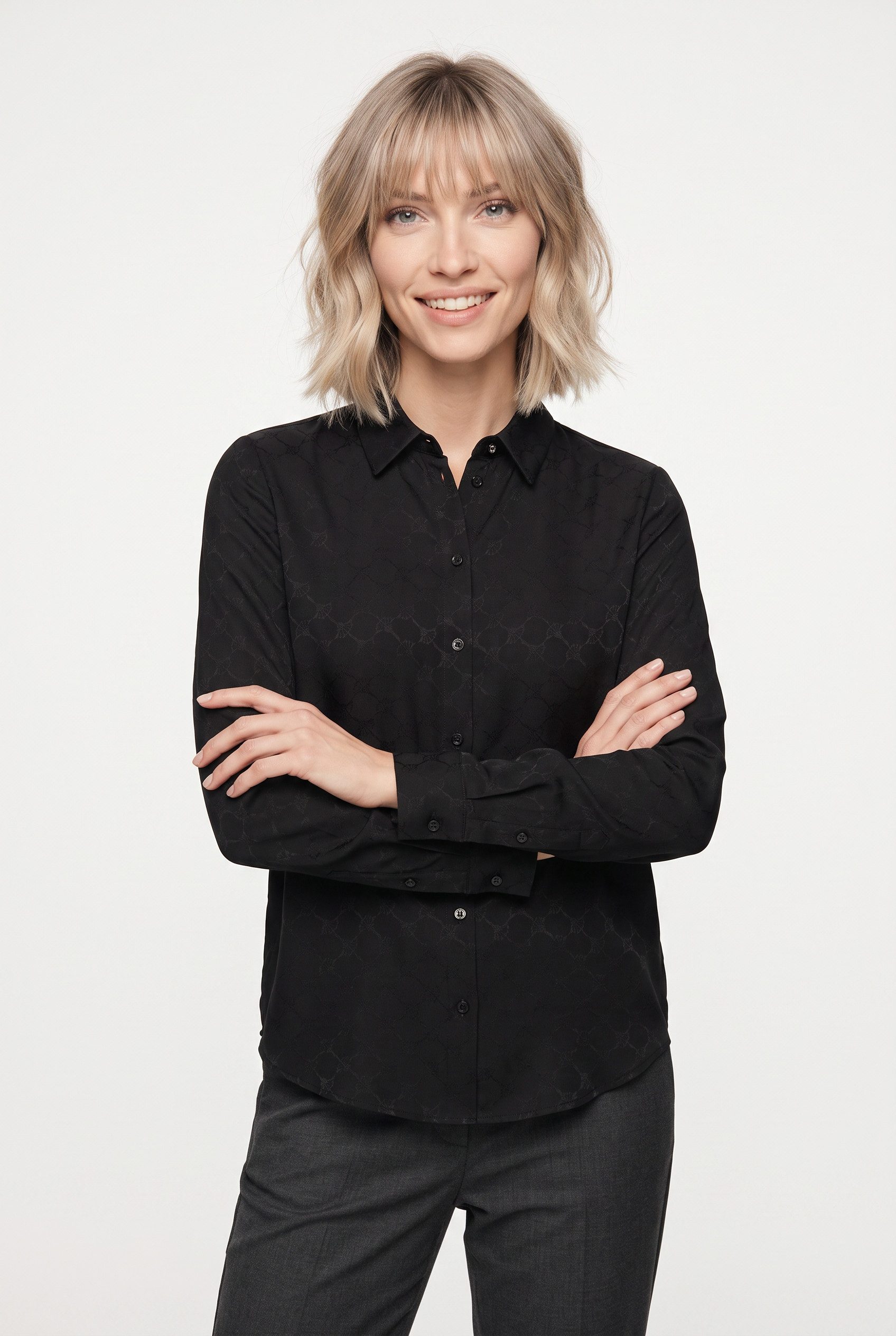 JOOP! Klassische Bluse Bliss Regular fit mit Markenlogoprint