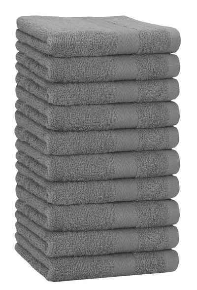 Betz Handtücher 10 Stück Handtücher Premium Größe 50x100 cm Farbe anthrazit, 100% Baumwolle