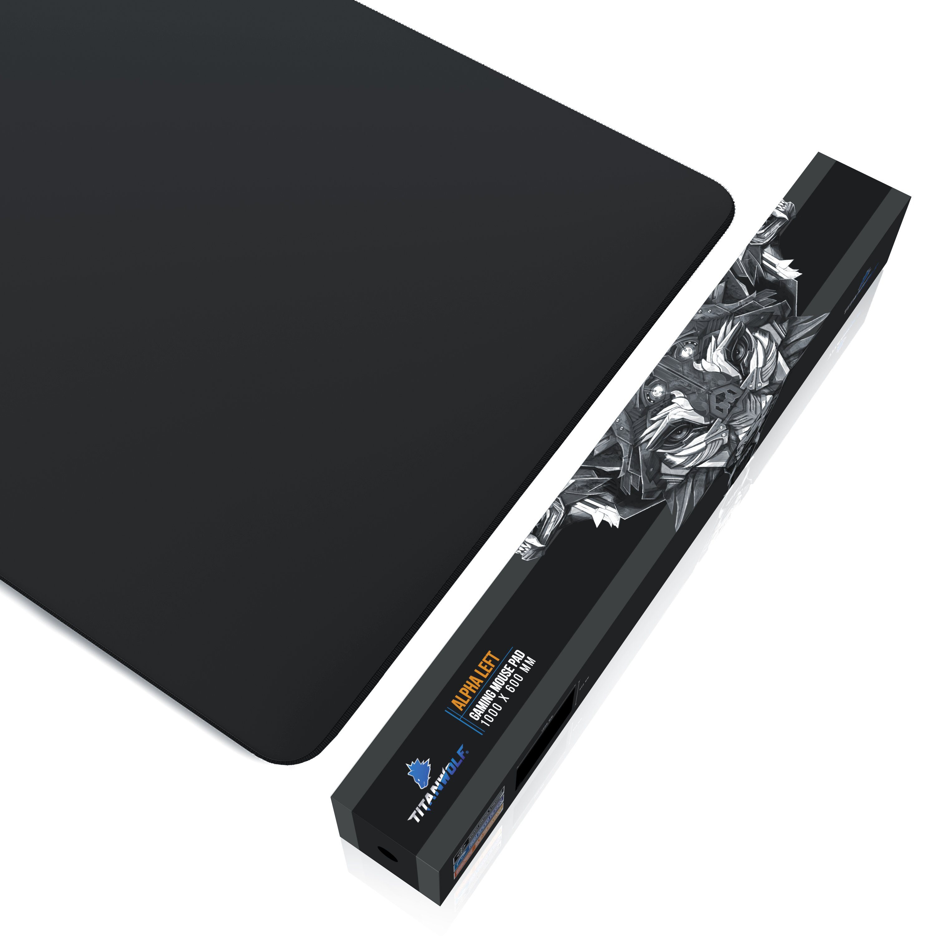 Titanwolf Gaming Mauspad XXXL Speed Mousepad 1000 x 600 x 3 mm, große Tischunterlage, rutschfest, abwaschbar, Geschwindigkeit & Präzision, schwarz