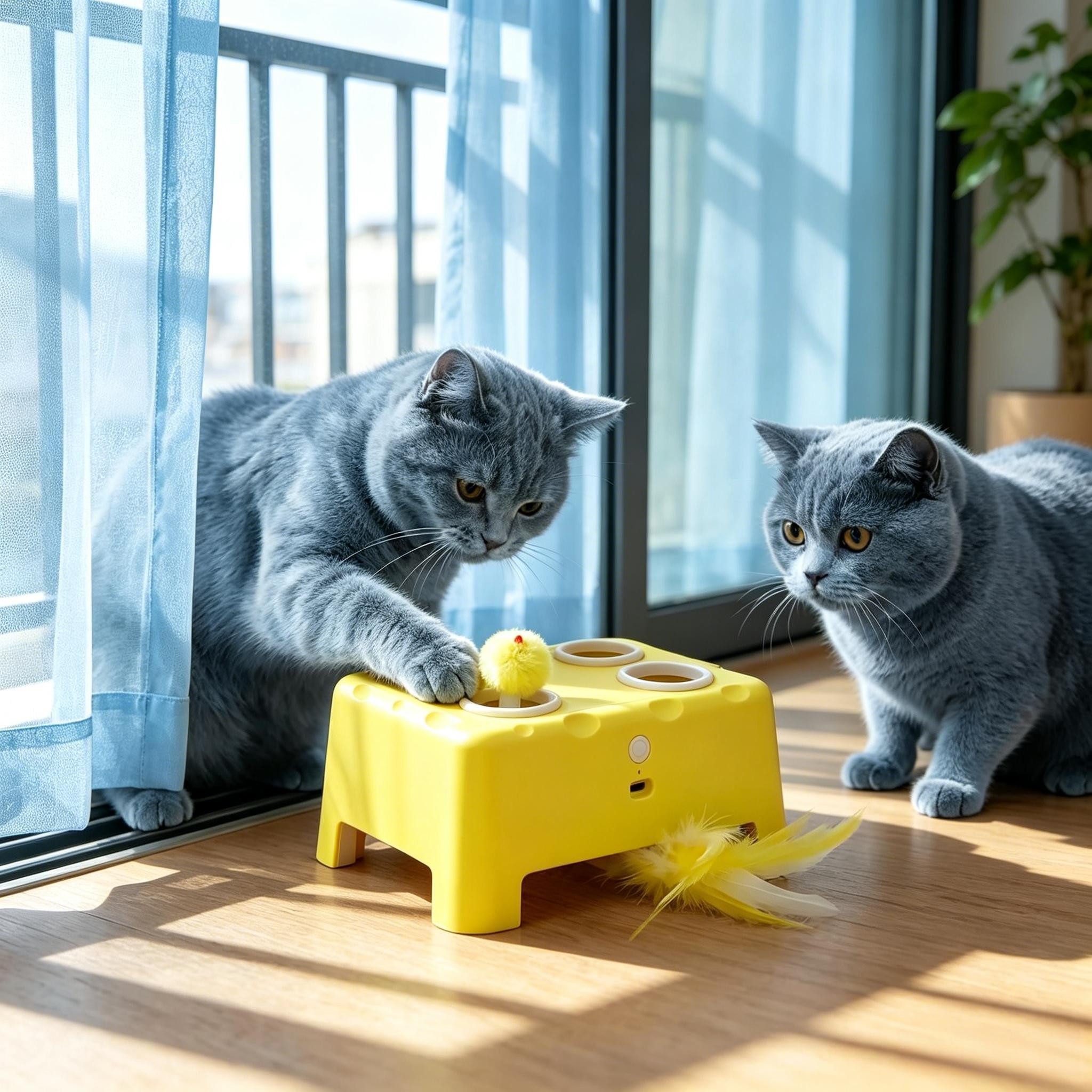ibettertec Tier-Intelligenzspielzeug Interaktives Spielzeug für Innenchats Aufladbar, 3 Einstellbare