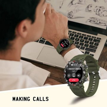 UHOOFIT Smartwatch (1,39 Zoll, Android iOS), Für Herren Wasserdicht mit Telefonfunktion Anrufen fitnessuhr sportuhr