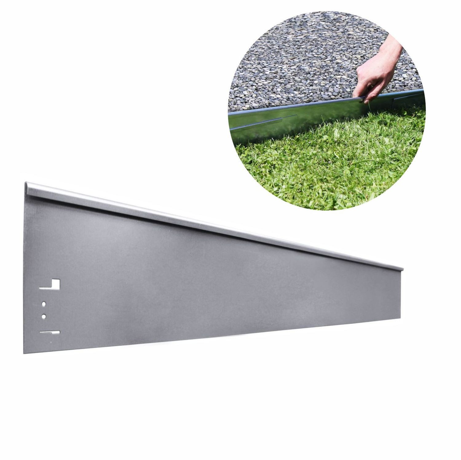 Boni-Shop Rasenkante Rasenkante Abschlussstück 18,5cm x 113cm, Rasenkanten, Beeteinfassung, Beetumrandung, Beetbegrenzungen, Color-GS: braun