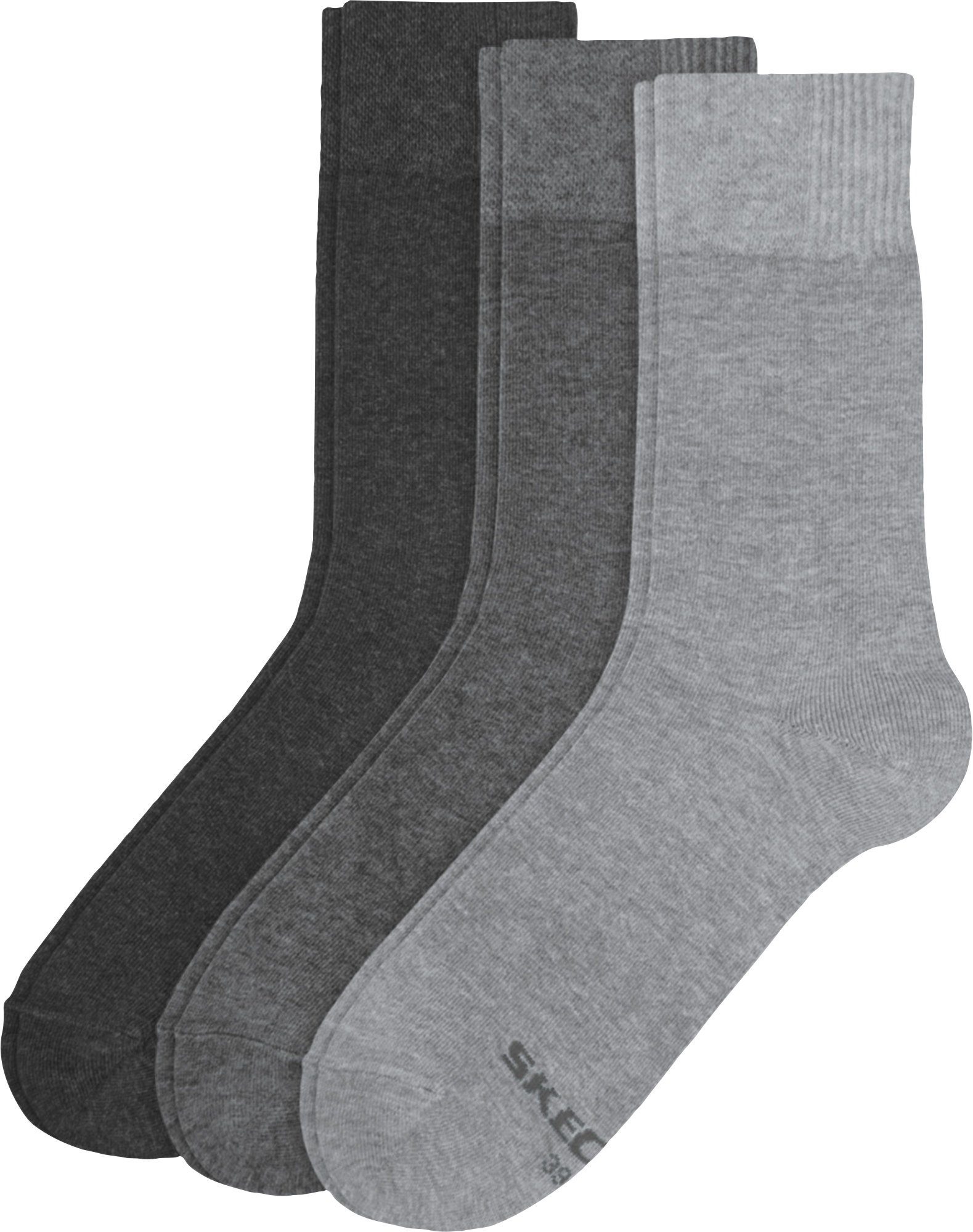 3 Socken Uni Skechers Herren-Socken Paar grau