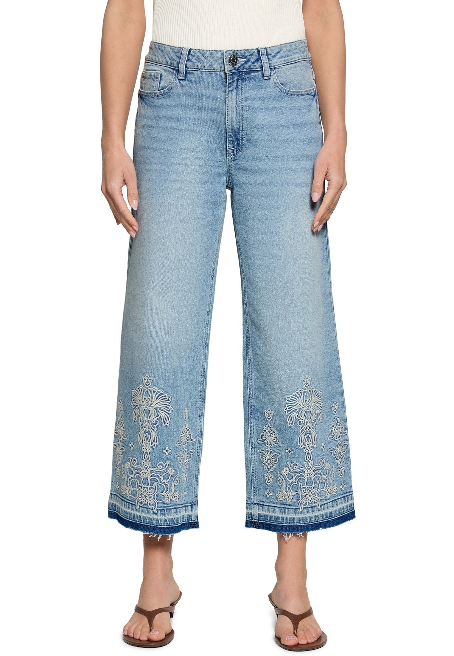 Zero Slim-fit-Jeans Damen mit weitem Bein.