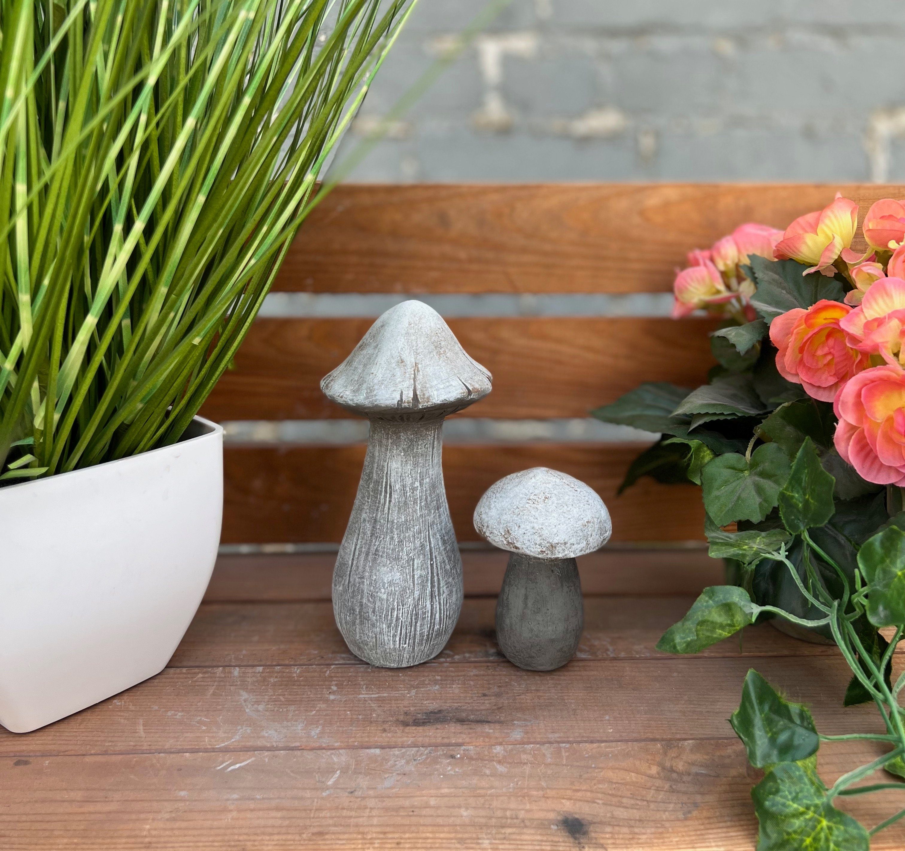 Stone and Style Gartenfigur Frostfeste Steinfigur 2er-Set Waldpilze