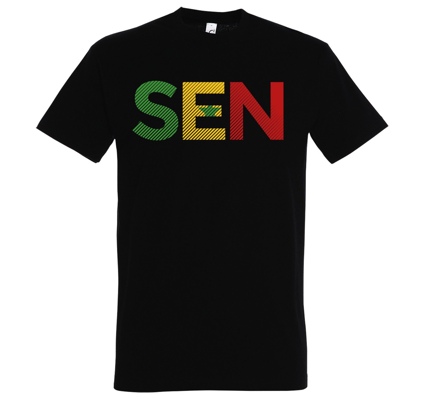 Youth Designz Look Frontprint Schwarz Herren Senegal T-Shirt im T-Shirt SEN mit Fußball