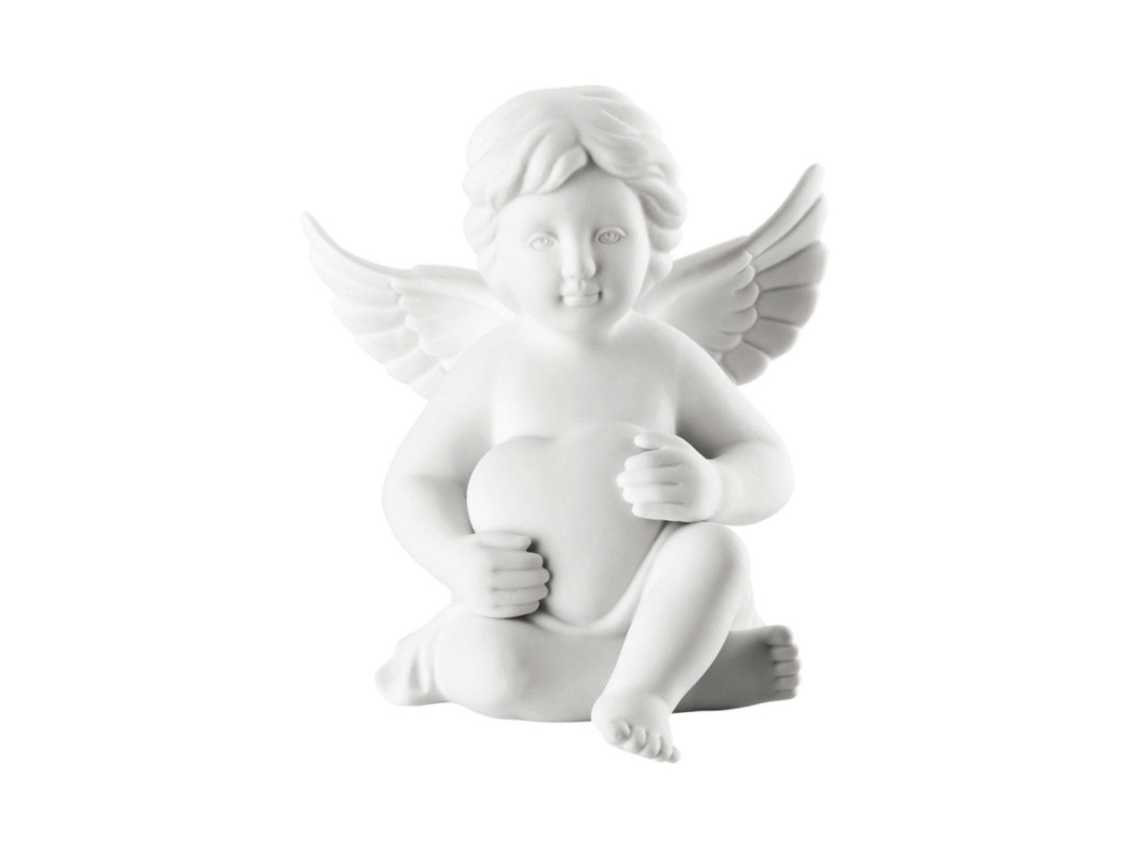 Rosenthal Dekofigur Engel mittel Weiss matt Engel mit Herz 10 cm, Figuren