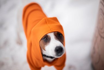 BedDog Hundemantel Hunde Pullover mit Kapuze, Loch für Leine, Bedruckt