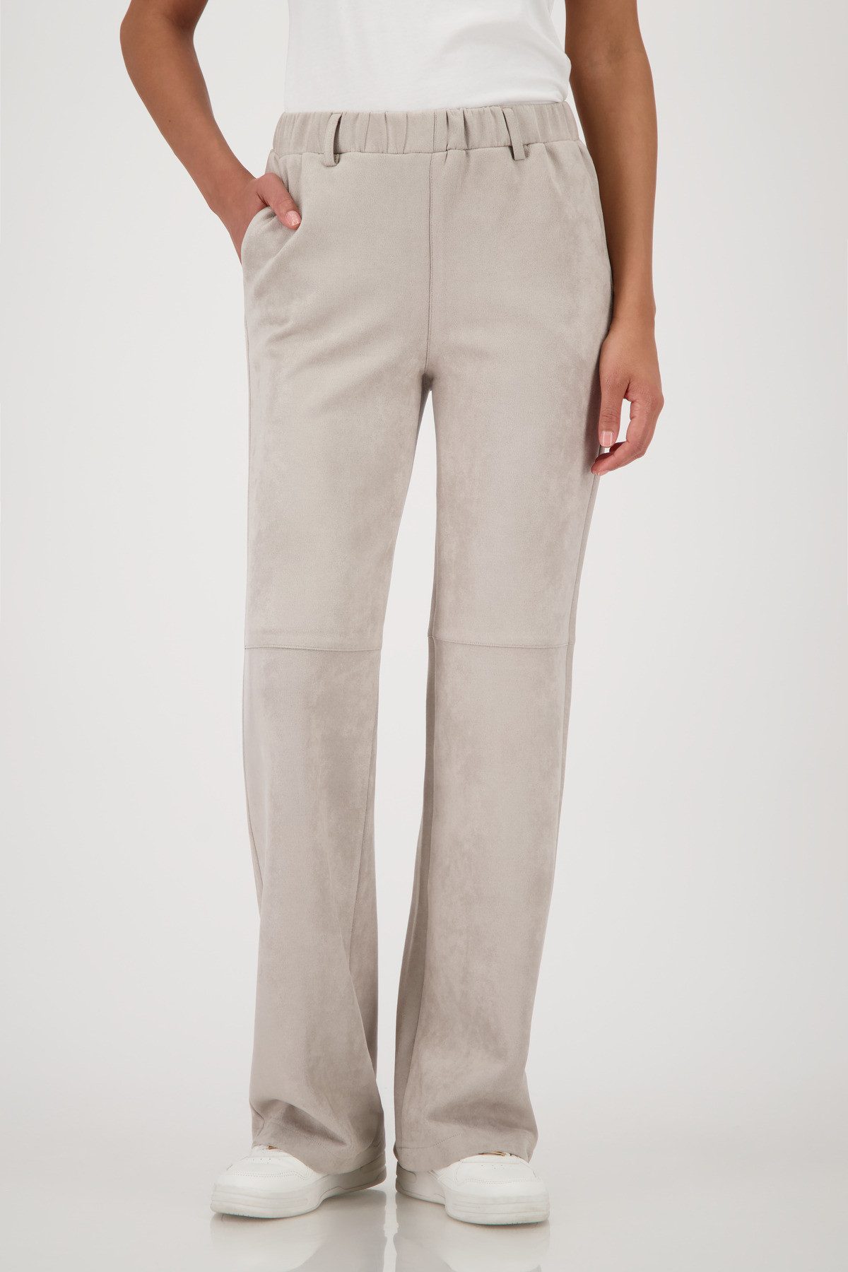 Monari Lederimitathose Hose Lederimitat Velours Gerade günstig online kaufen