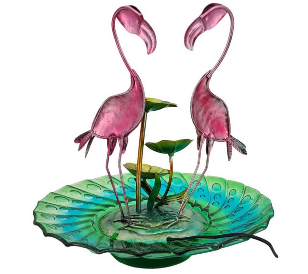 Thumbnail - abc HOME Zimmerbrunnen Flamingos, Metall & Glas, 40 cm