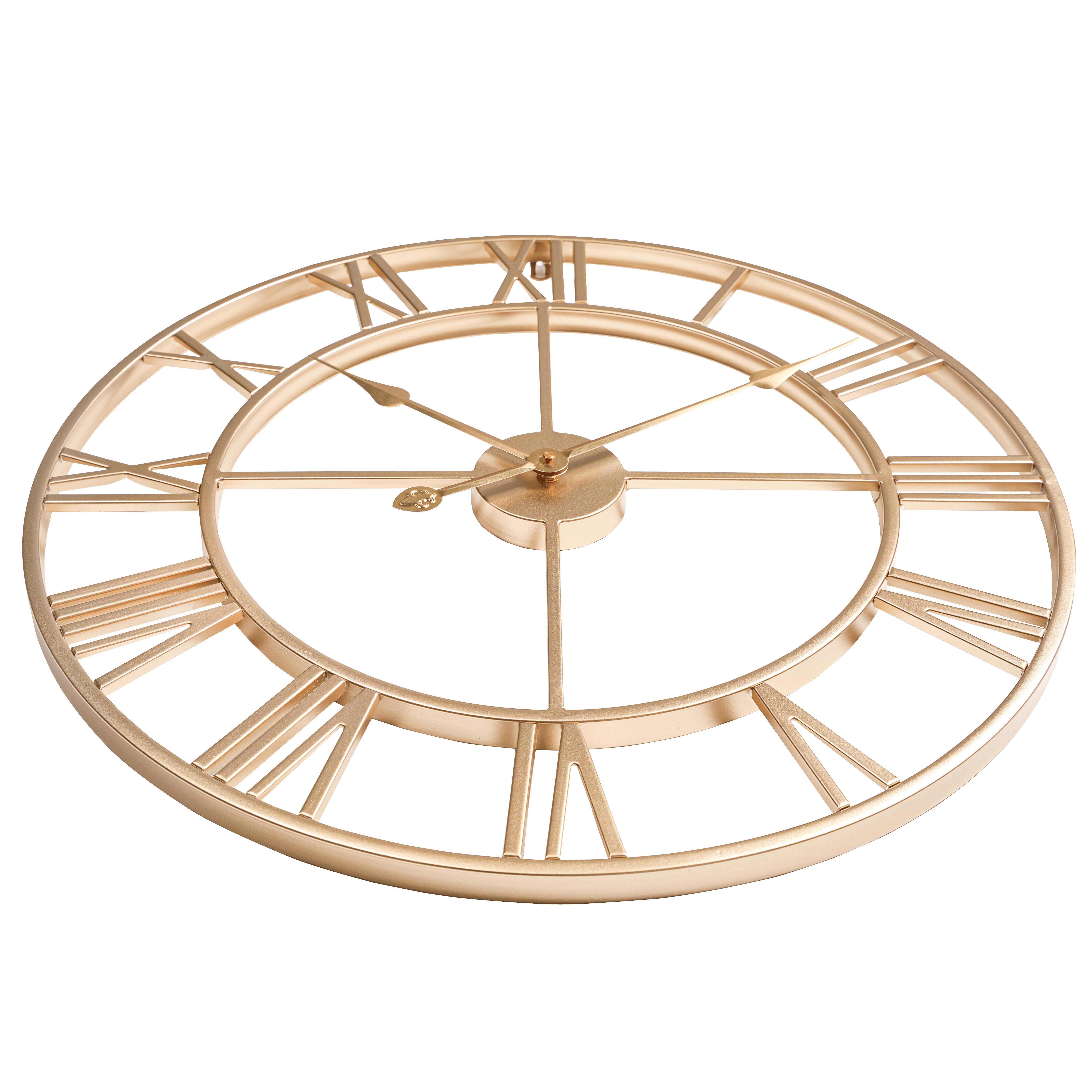 Samilito Wanduhr im Vintage-Stil Rund, 2cm Rahmen, römische Ziffern, leises Quarzwerk (Leises Quarzwerk, sanftes Ticken statt Störgeräusch, dicker Rahmen) – Bild 5 von 5
