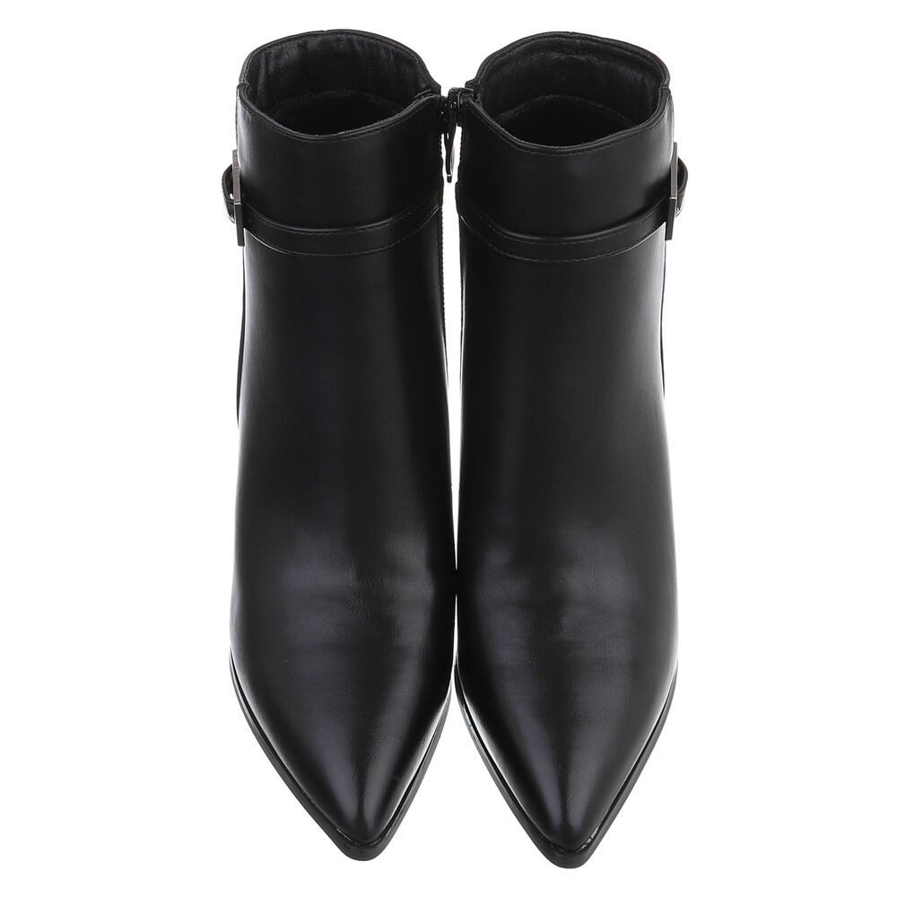 Ital-Design Damen Ankle Boot mit Blockabsatz und Schnalle High-Heel-Stiefelette (92269130) Blockabsatz Stiefeletten in Schwarz – Bild 4 von 5