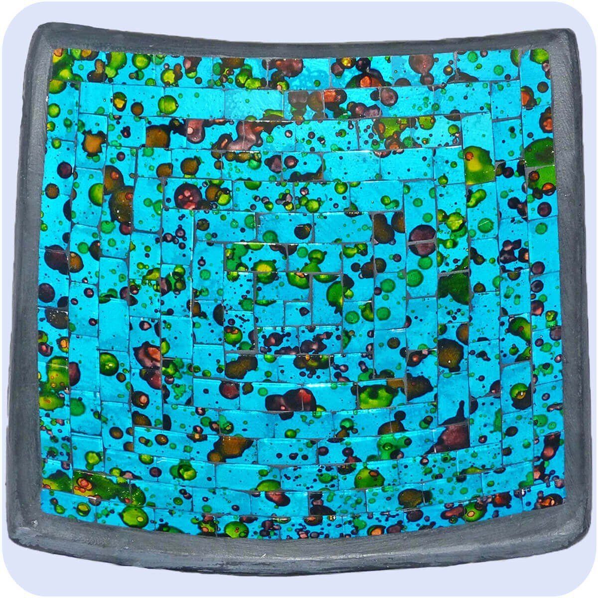 SIMANDRA Dekoschale Mosaik Schale bunt Quadrat B ca. 11 cm (1 Stück) Blau