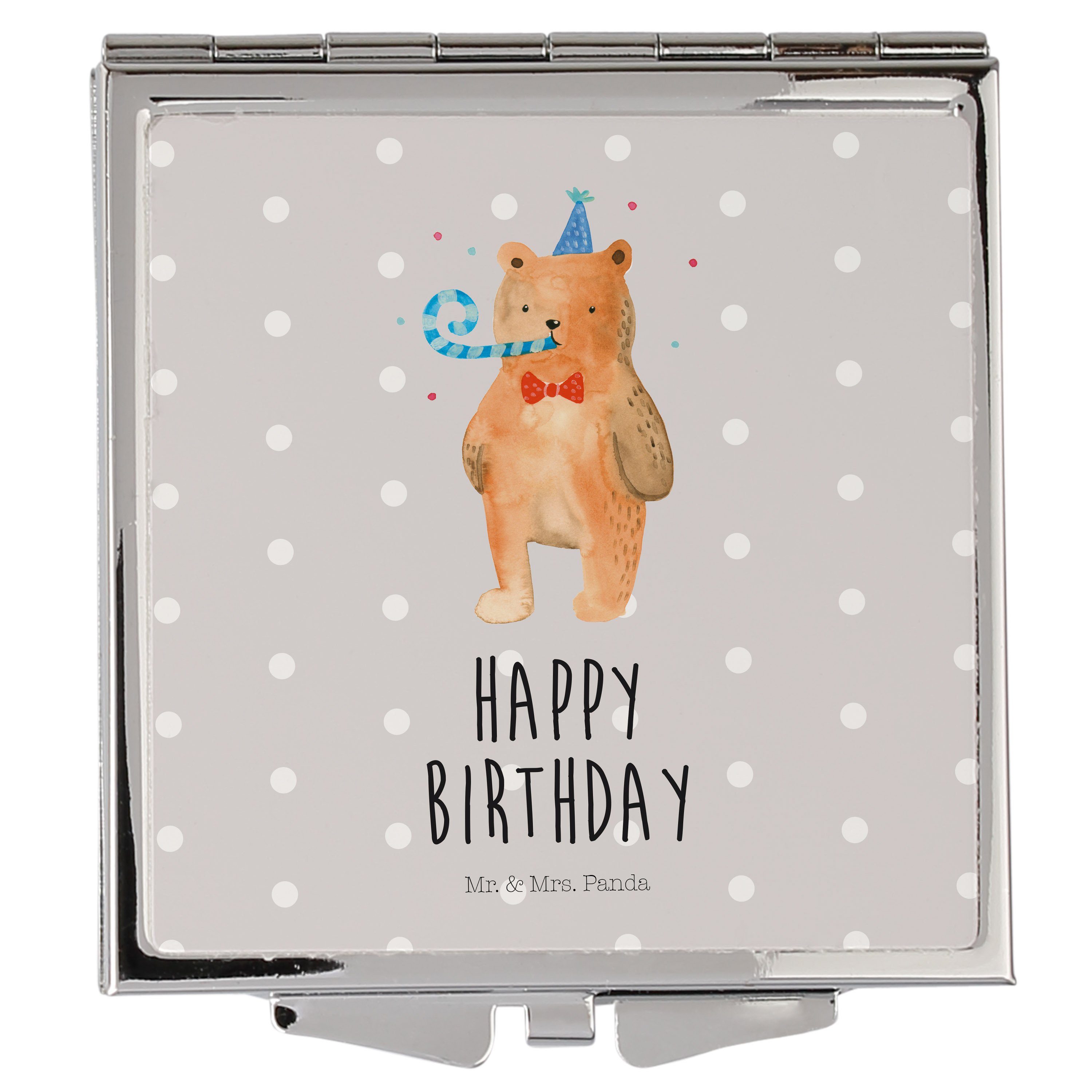 Birthday Alles - Gute Geschenk, Teddy, Handtasche, Mrs. Panda (1-St) Mr. Bär Kosmetikspiegel - & Grau Pastell