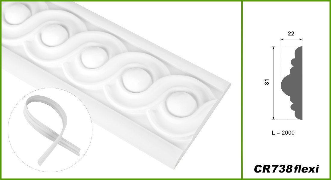 Hexim Stuckleiste CR738 flexi, 20 Meter günstig online kaufen