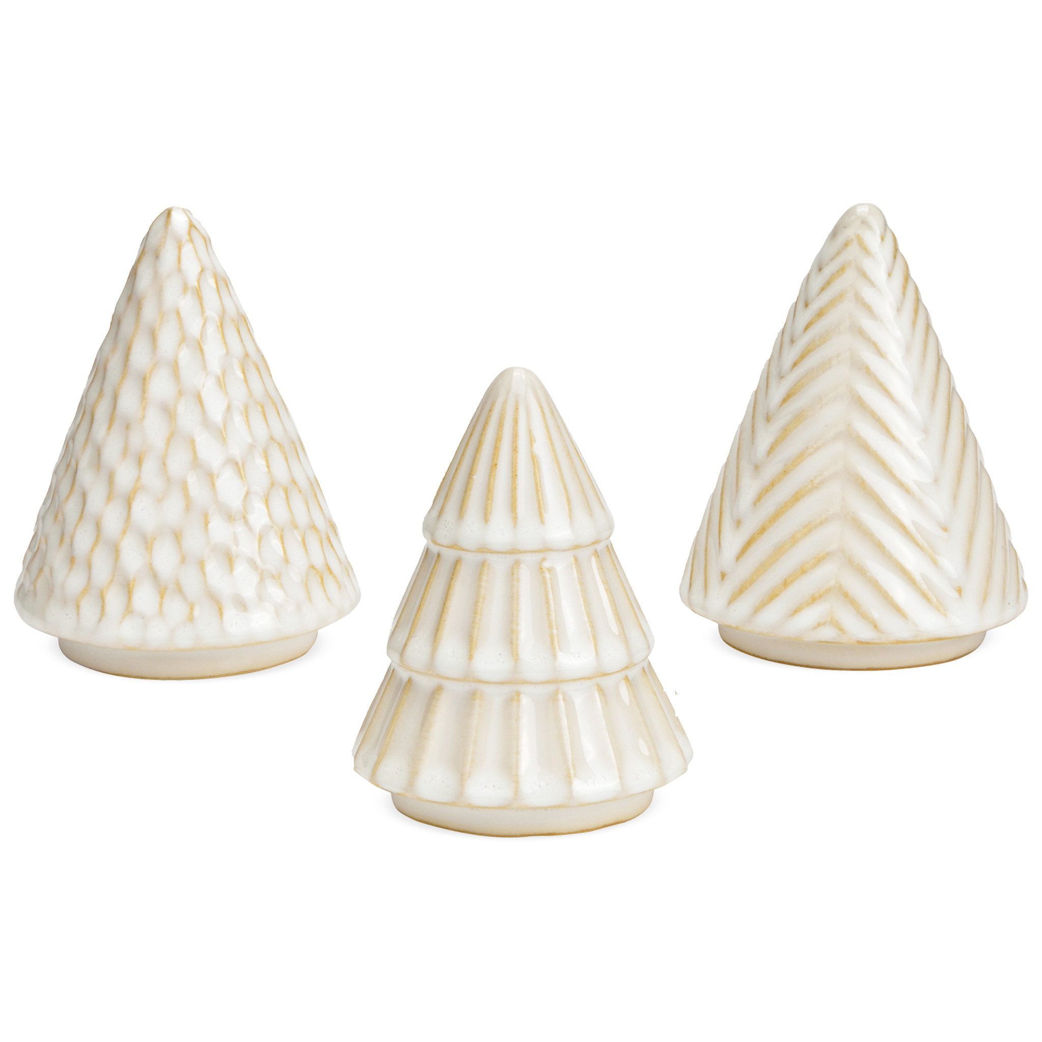 matches21 HOME & HOBBY Dekofigur Keramik Tannenbäume weiß 3er Set, Dekofigu günstig online kaufen