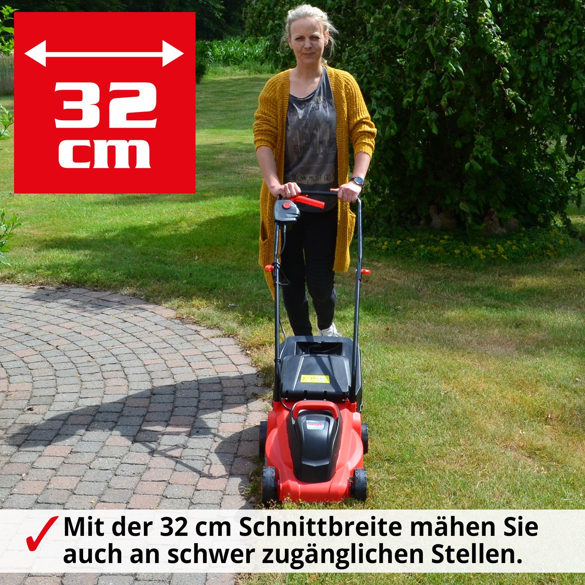 Hecht Elektrorasenmäher 1000W, 35L Fangkorb, 32 günstig online kaufen