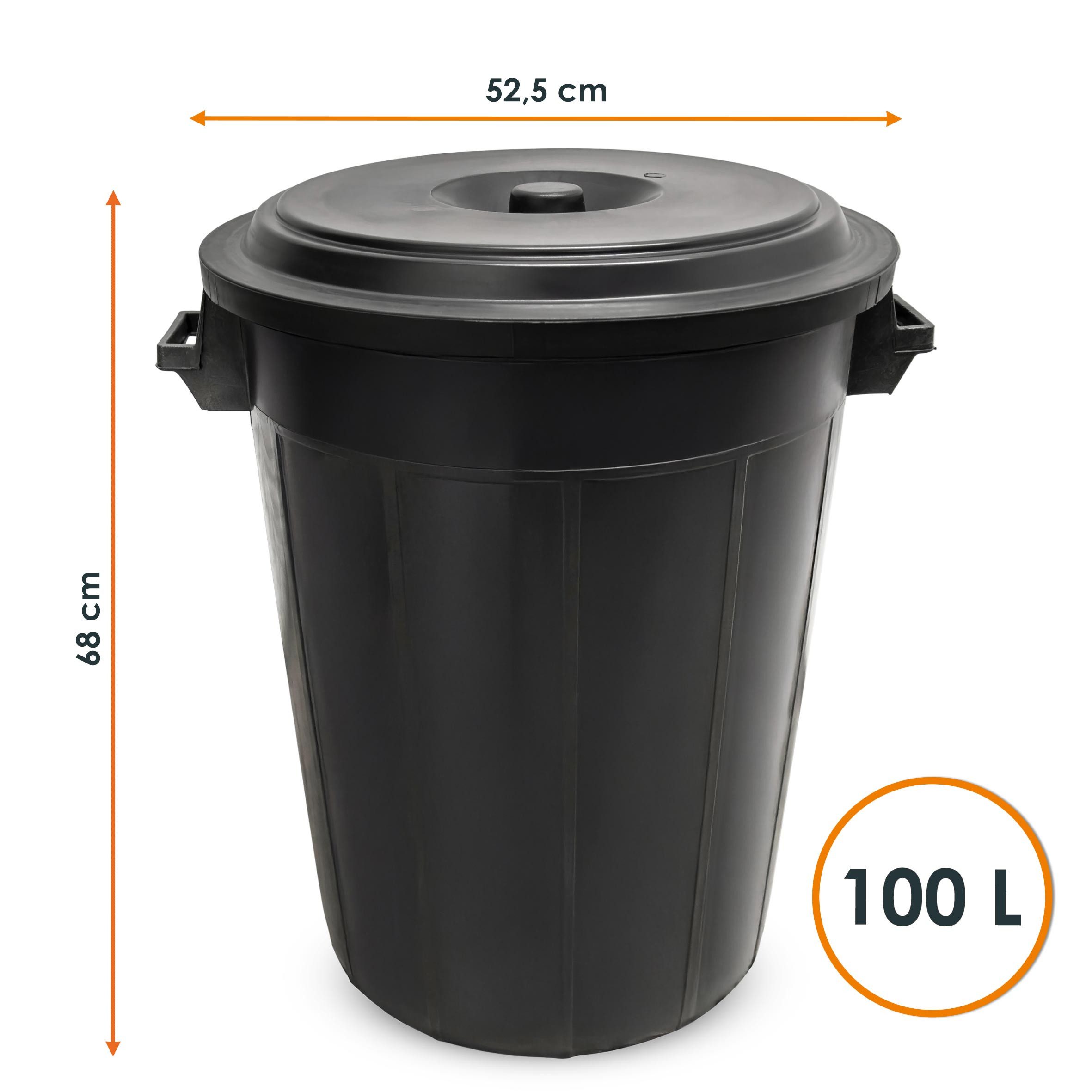 Spetebo Regentonne Kunststoff Universaltonne Regentonne - 100 Liter, 100 l, (Stück, 1-tlg., Mit Deckel und Tragegriffen), 2 stabile Griffe für einfaches Transportieren