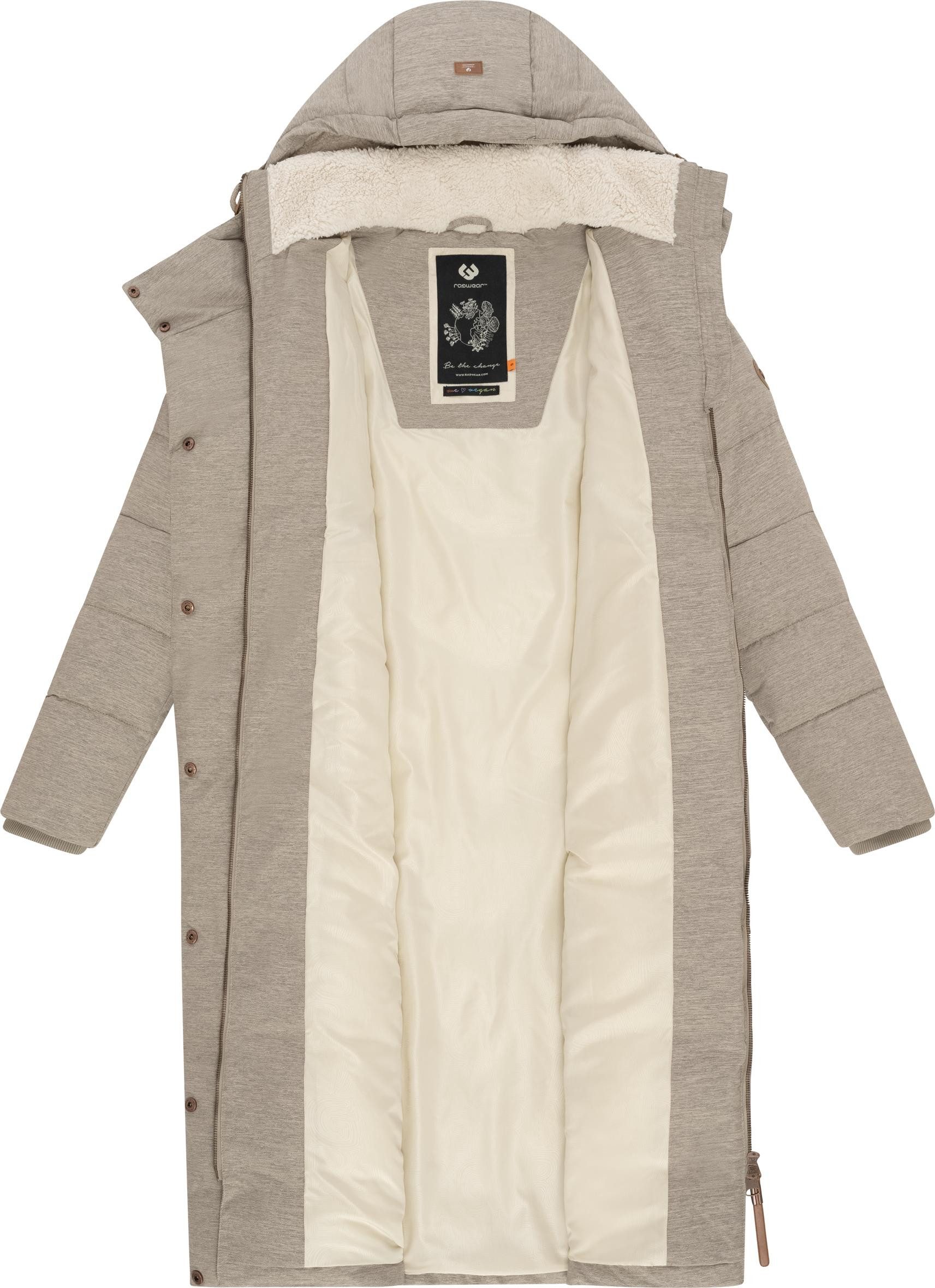 Ragwear Wintermantel Pavla Long extralanger Winterparka mit Teddyfutter und Kapuze – Bild 4 von 5