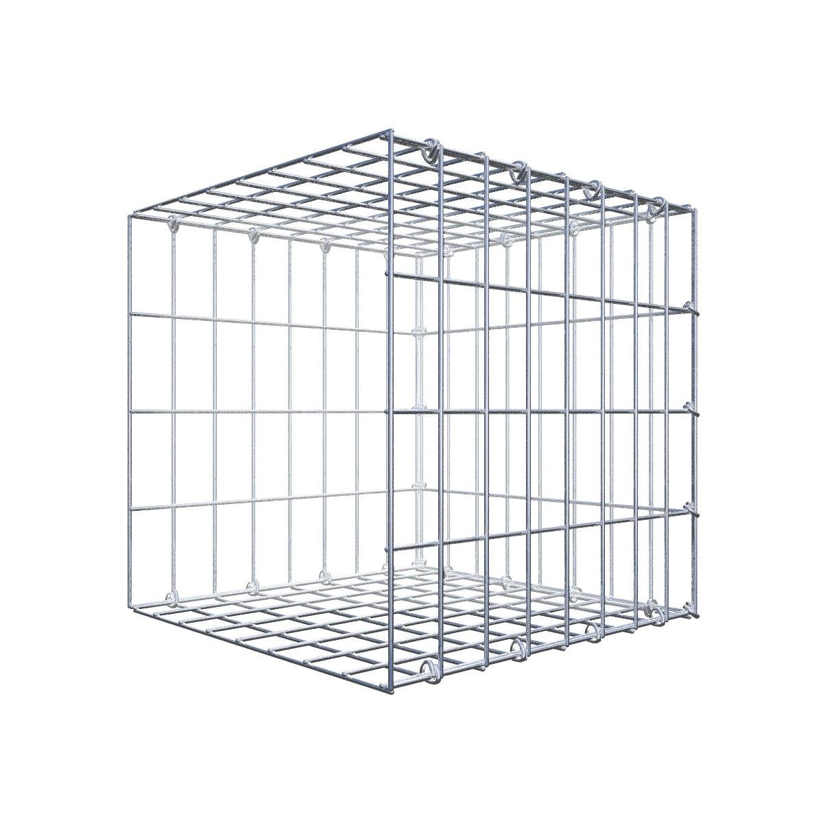 Gabiona Gabionenzaun Anbaugabione Typ 2 40 cm x 40 cm x 40 cm, Maschenweite 5 cm x 10 cm, (Anbaugabione Typ 2 40 cm x 40 cm x 40 cm, Maschenweite 5 cm x 10 cm, C-Ring, 4 mm)