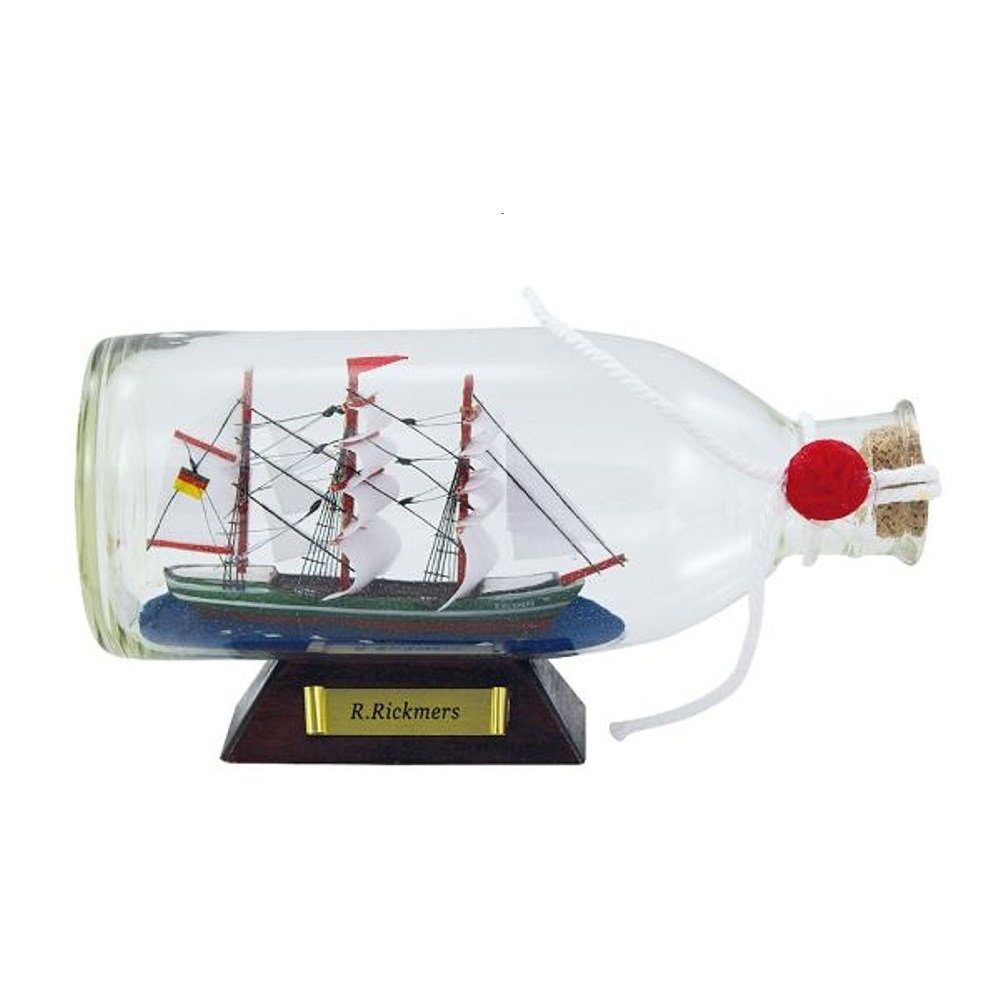 Linoows Dekoobjekt Buddelschiff, Flaschenschiff "Rickmer Rickmers", Segelschiff Flasche 16 cm