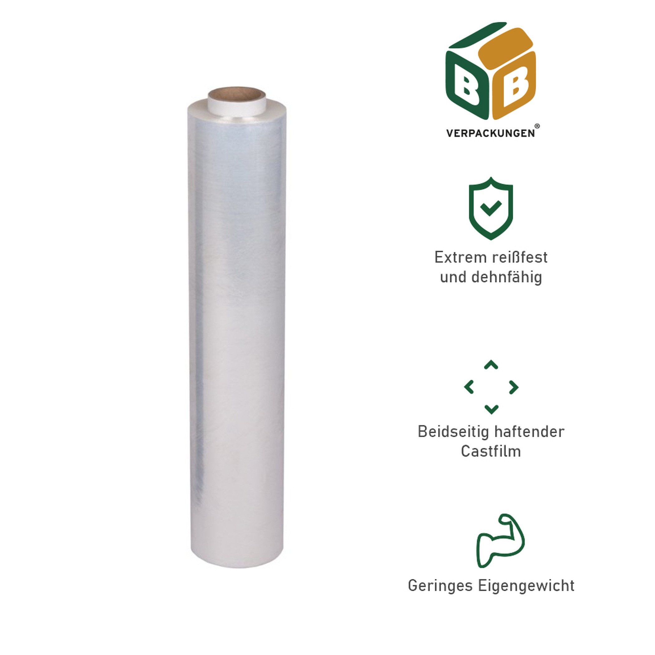 BB-Verpackungen Schutzfolie Handstretchfolie transparent, (36-St), 17 my, 450 mm x 200 m