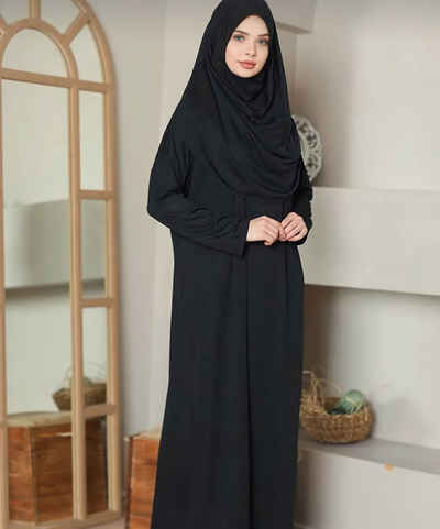 Modavitrini Tunikakleid Gebetskleid mit Hijab islamisches Kleid Kaftan Jilbab Abaya Namaz (Einteilig) komplett Set einteilig