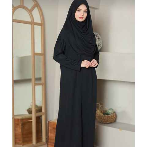 Modavitrini Tunikakleid Gebetskleid mit Hijab islamisches Kleid Kaftan Jilbab Abaya Namaz (Einteilig) komplett Set einteilig