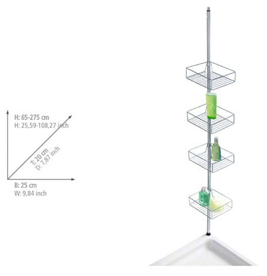 WENKO Teleskopregal Domaso, 4 Ablagen