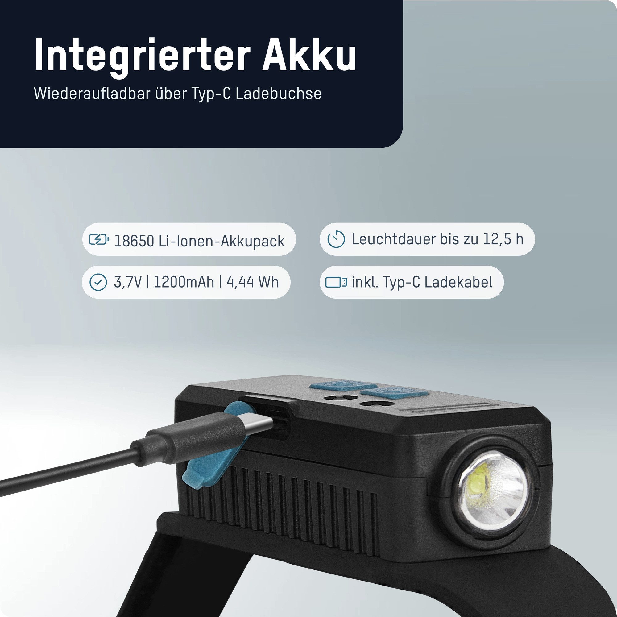 ANSMANN AG LED Stirnlampe LED Stirnlampe, wiederaufladbare Leuchte mit verschiedenen Leuchtmodi
