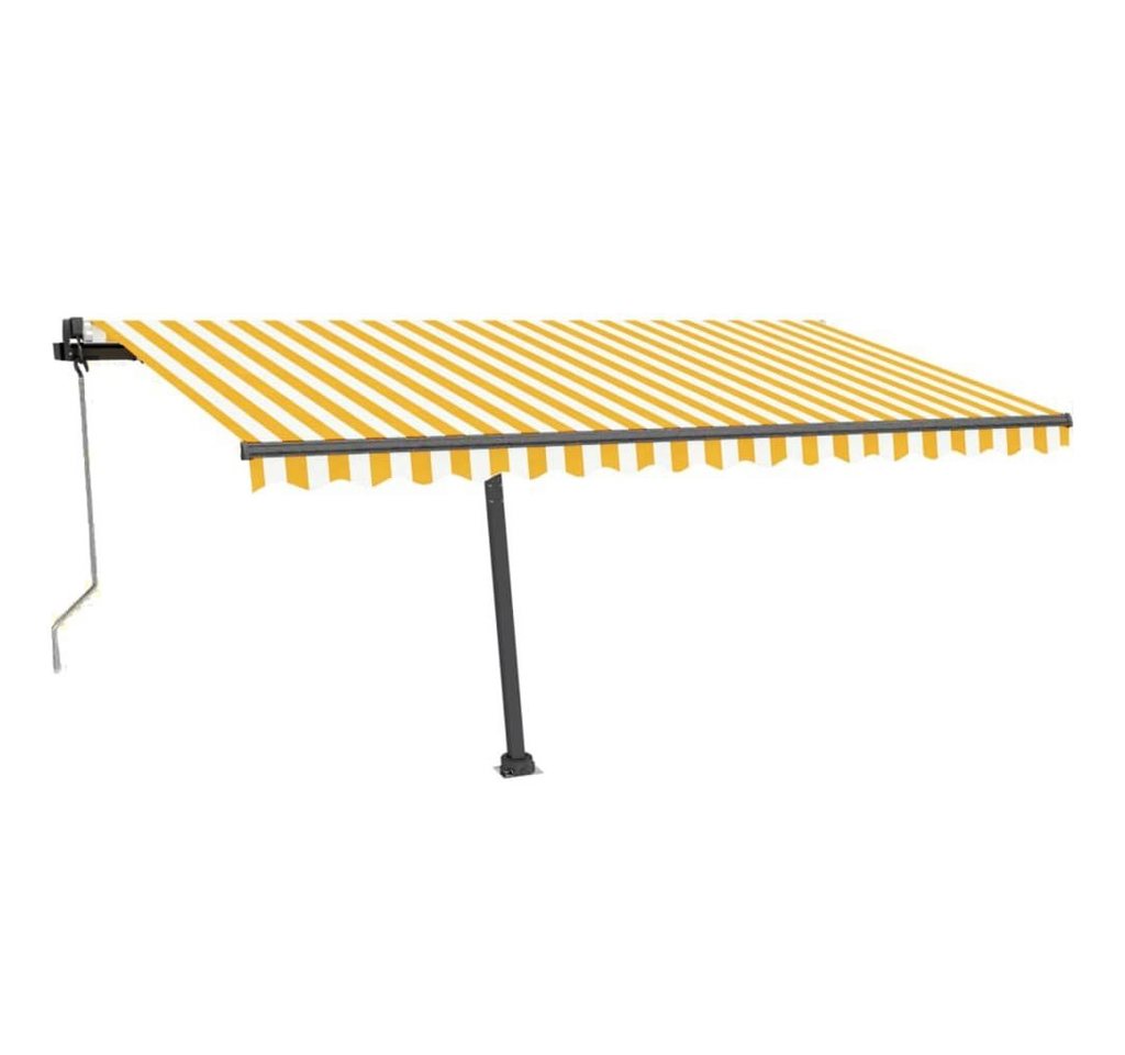Thumbnail - furnicato Markise Standmarkise Automatisch 450x350 cm Gelb/Weiß (1-St)