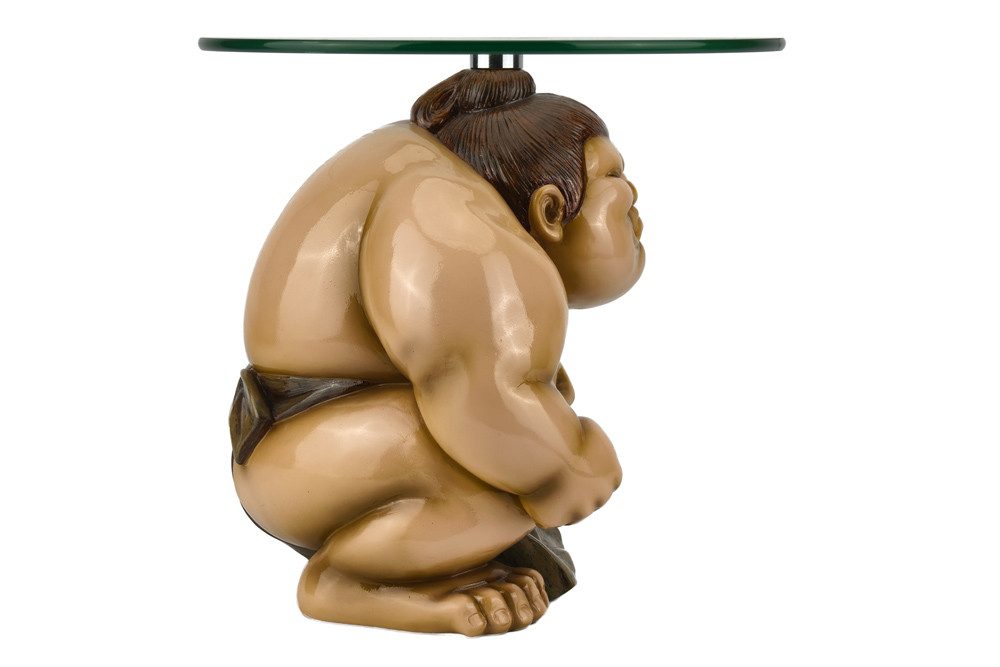 riess-ambiente Beistelltisch SUMO 30cm beige/natur - Skulptur, Glas, handgefertigt, modern, rund (Einzelartikel, 1-St), Markanter Ablagetisch - ideal als dekorativer Akzent im Wohnzimmer