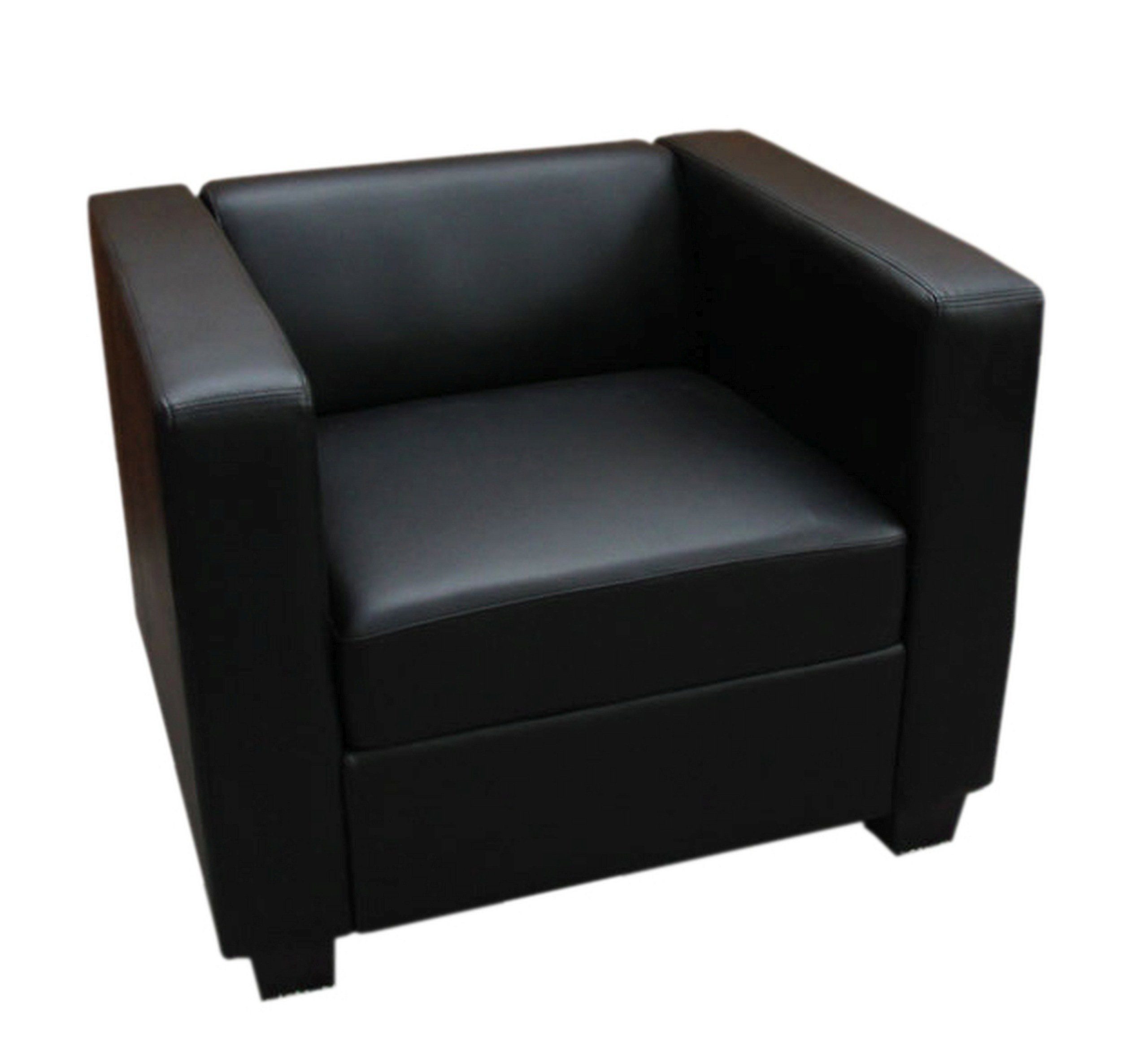 MCW Sessel Lounge-Stil, Polster, Hohe Lille, Bequemes Kunststofffüße, Standfestigkeit schwarz