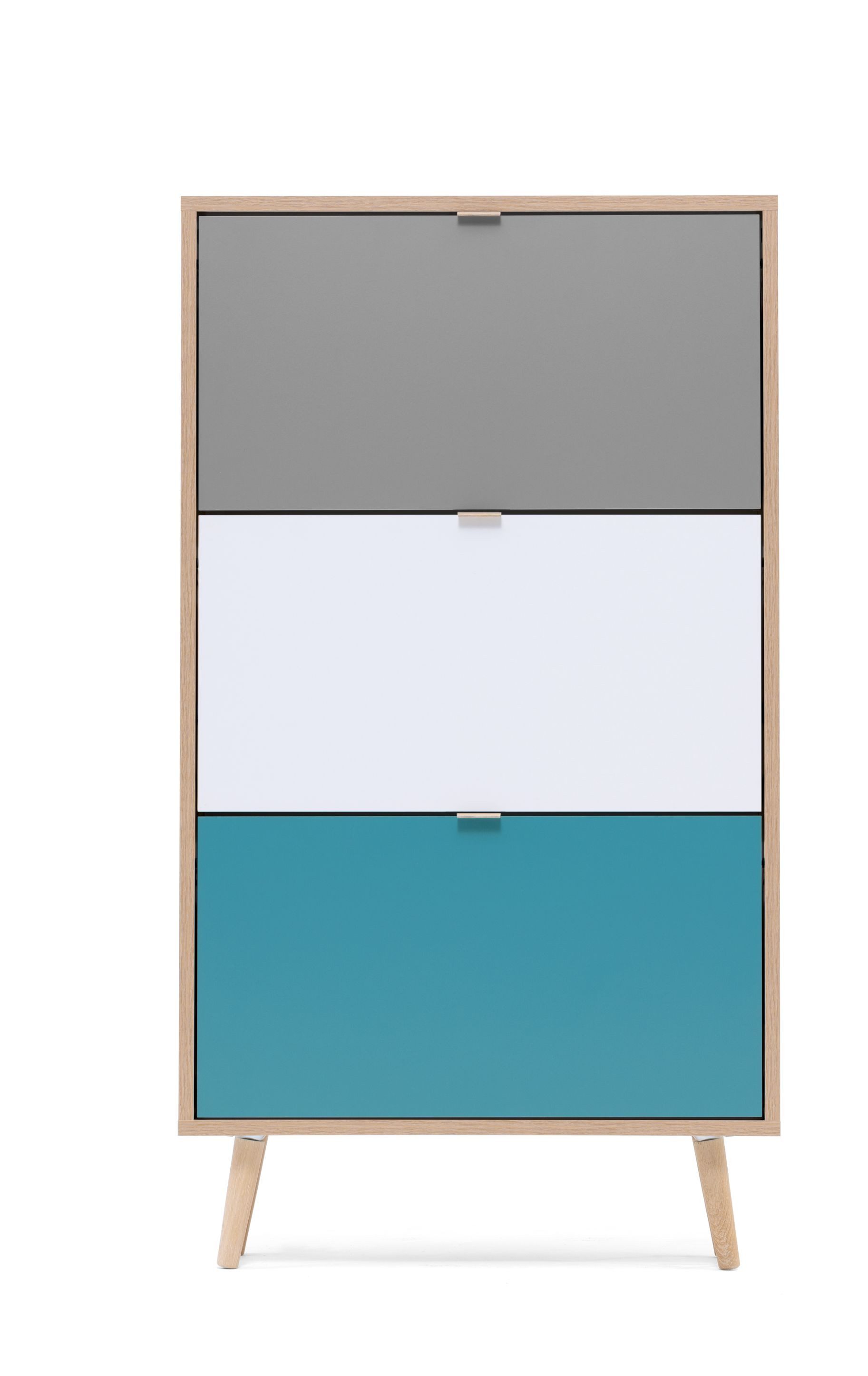 Finori Schuhschrank Sonoma Eiche / Tricolor B x H x T ca. 70 x 125 x 24 cm
