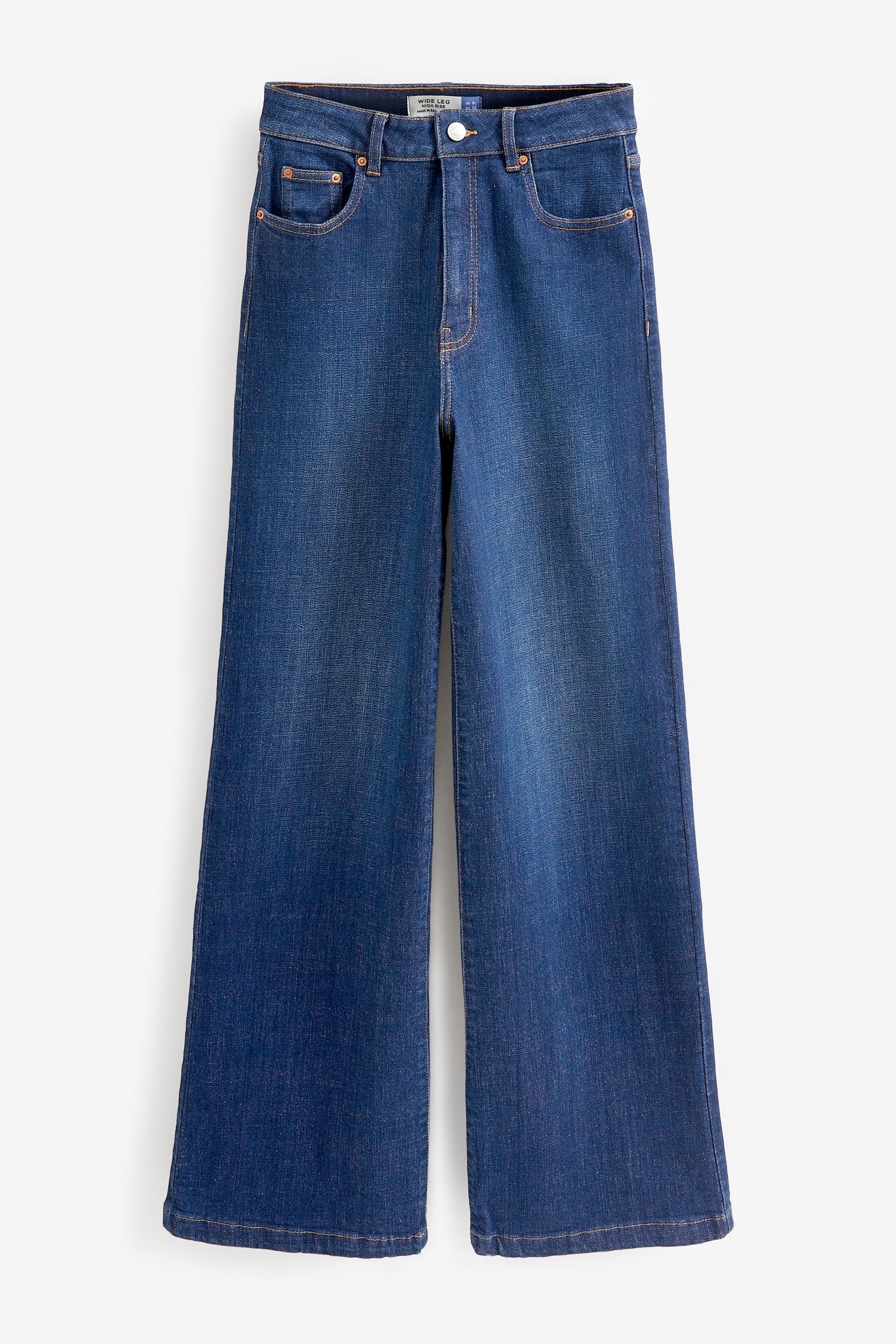 Next Blue (1-tlg) Dark Jeans Hourglass mit weitem Jeans Bein Weite