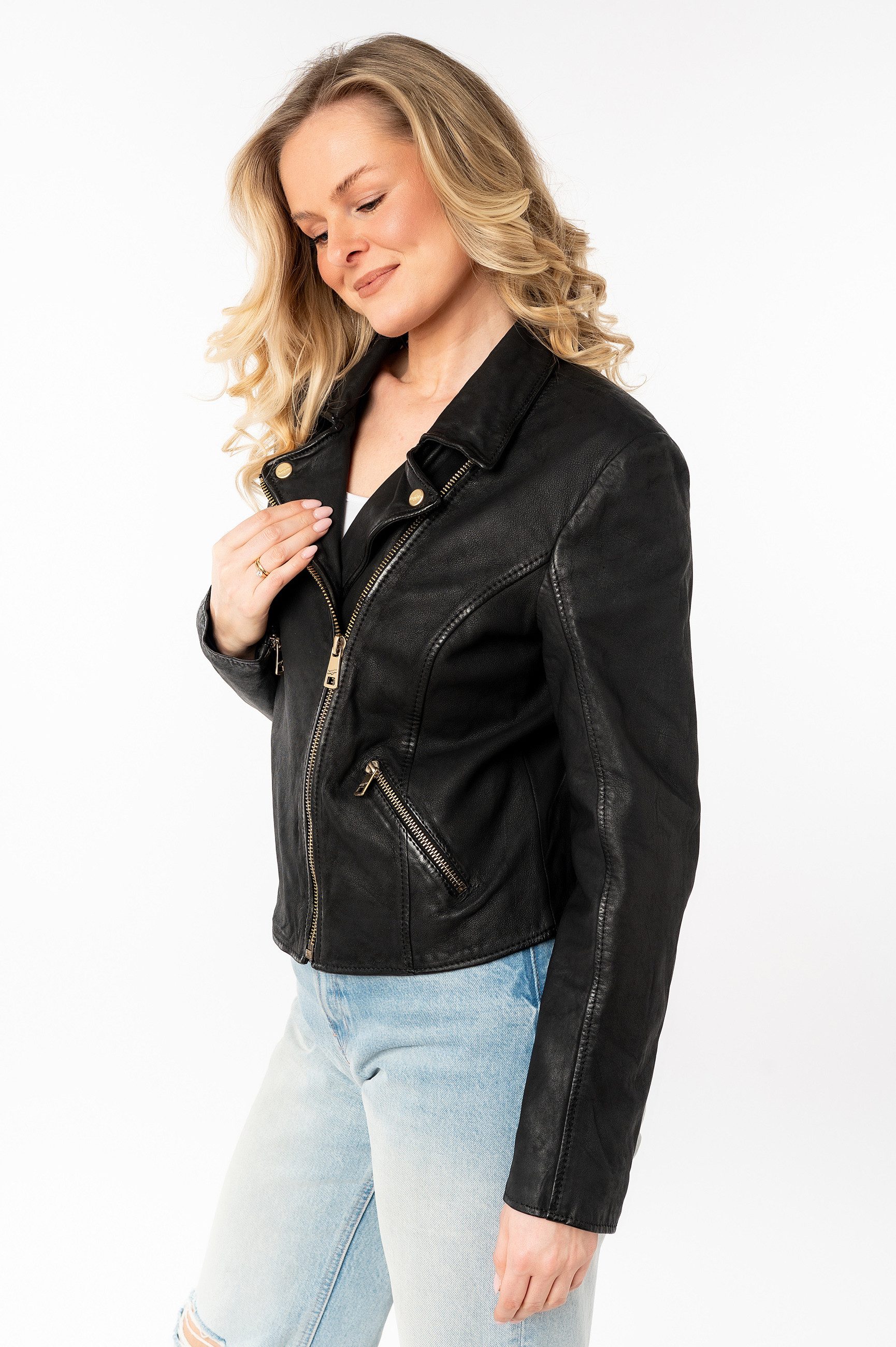 Mauritius Lederjacke MWInessa mit Reverskragen günstig online kaufen