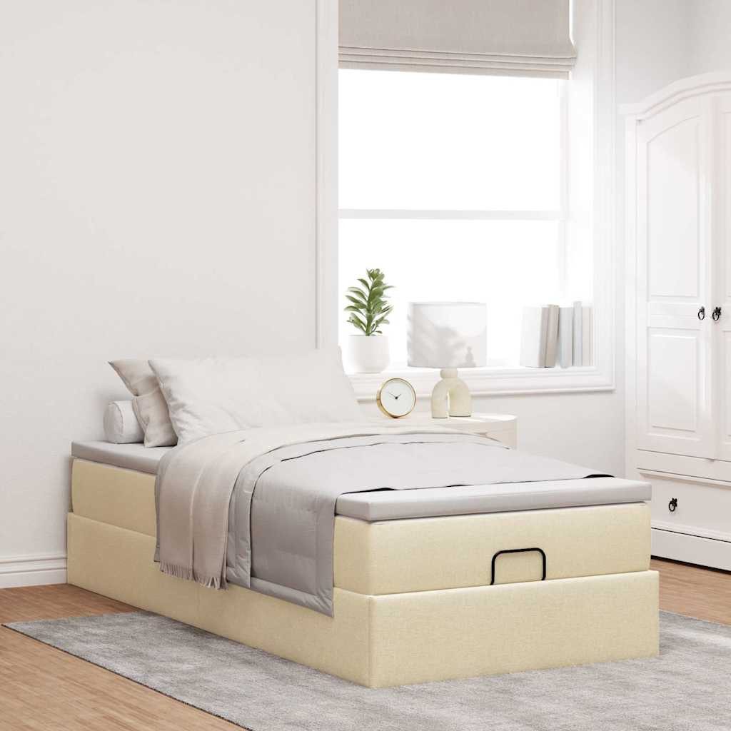 vidaXL Bett Ottoman-Bett mit Matratze Creme günstig online kaufen