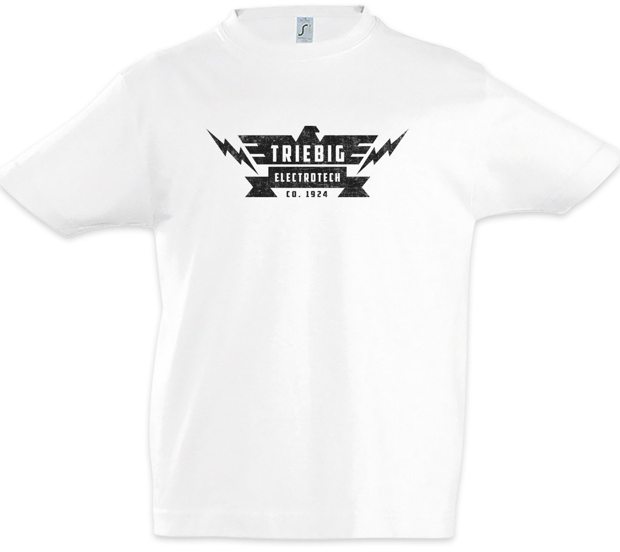 Print-Shirt Triebig Electrotech Kinder T-Shirt Zeichen Sign Insignia Strain Logo
