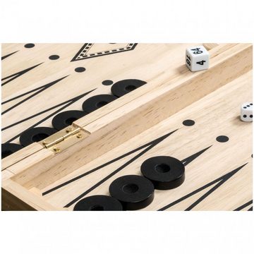 Philos Spiel, Schach Backgammon Dame Set - Feld 50 mm - mit Tragegriff